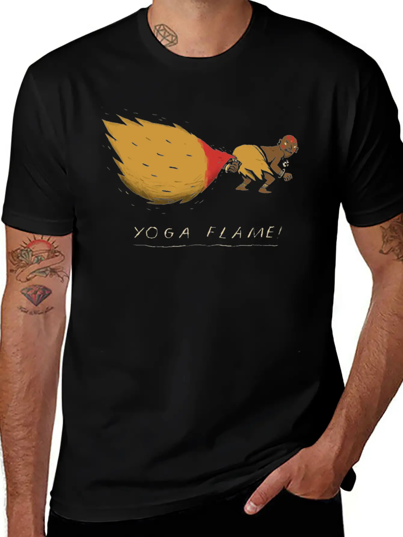 Yoga Flame Comfortable Minimalist Graphic Tee – Summer Style Essential