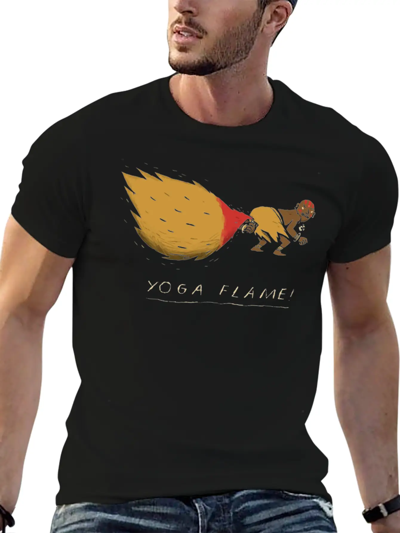Yoga Flame Comfortable Minimalist Graphic Tee – Summer Style Essential