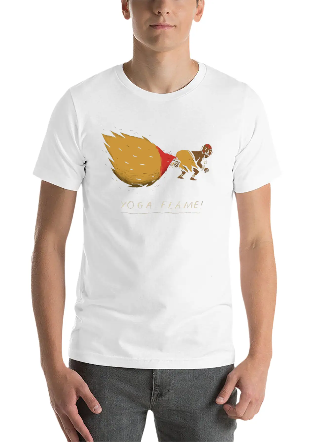 Yoga Flame Comfortable Minimalist Graphic Tee – Summer Style Essential