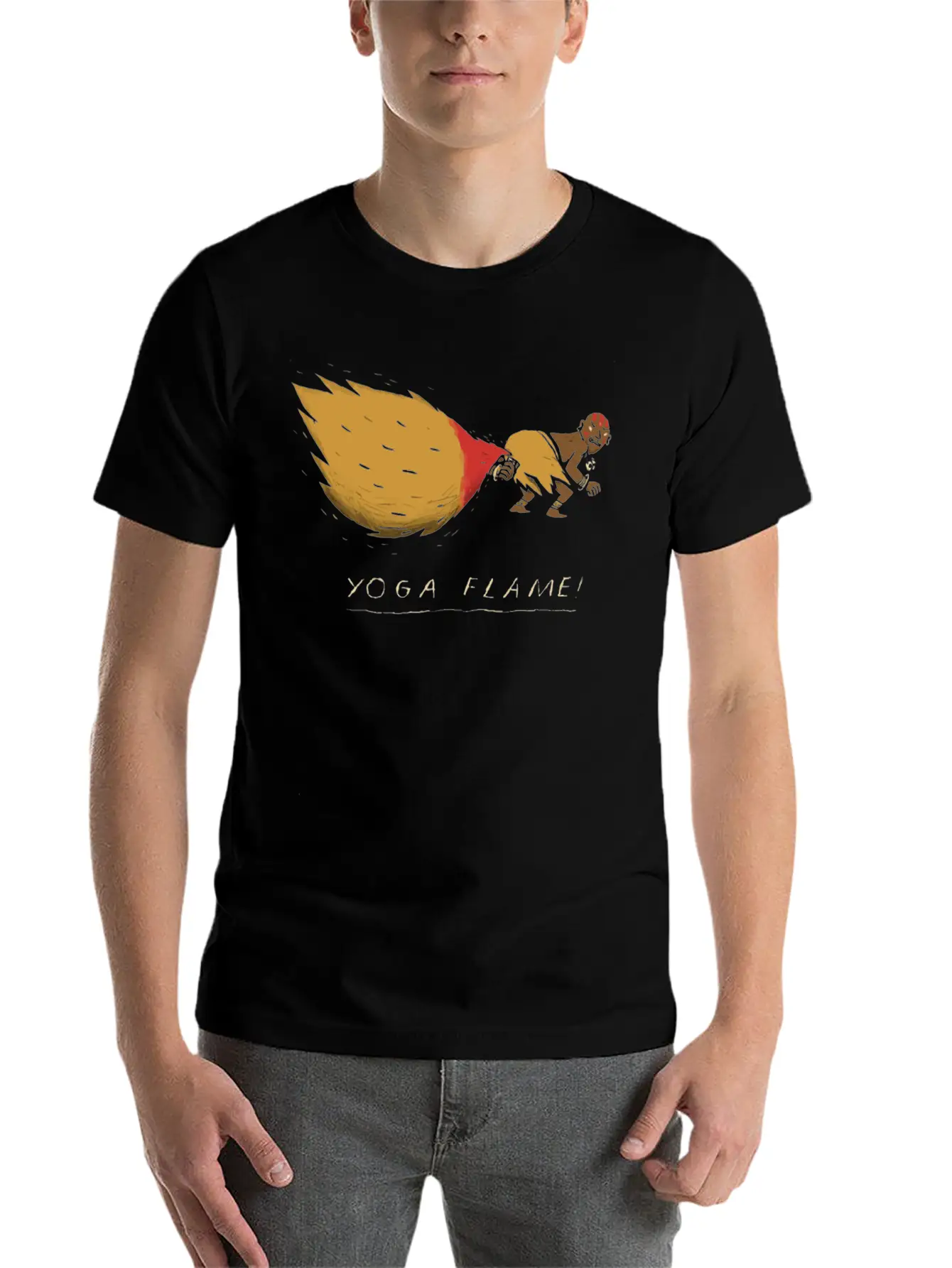 Yoga Flame Comfortable Minimalist Graphic Tee – Summer Style Essential