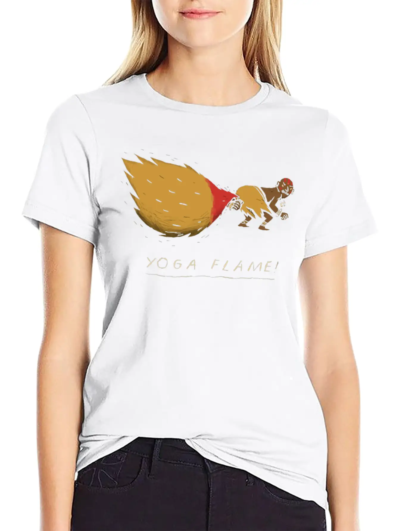 Yoga Flame Comfortable Minimalist Graphic Tee – Summer Style Essential