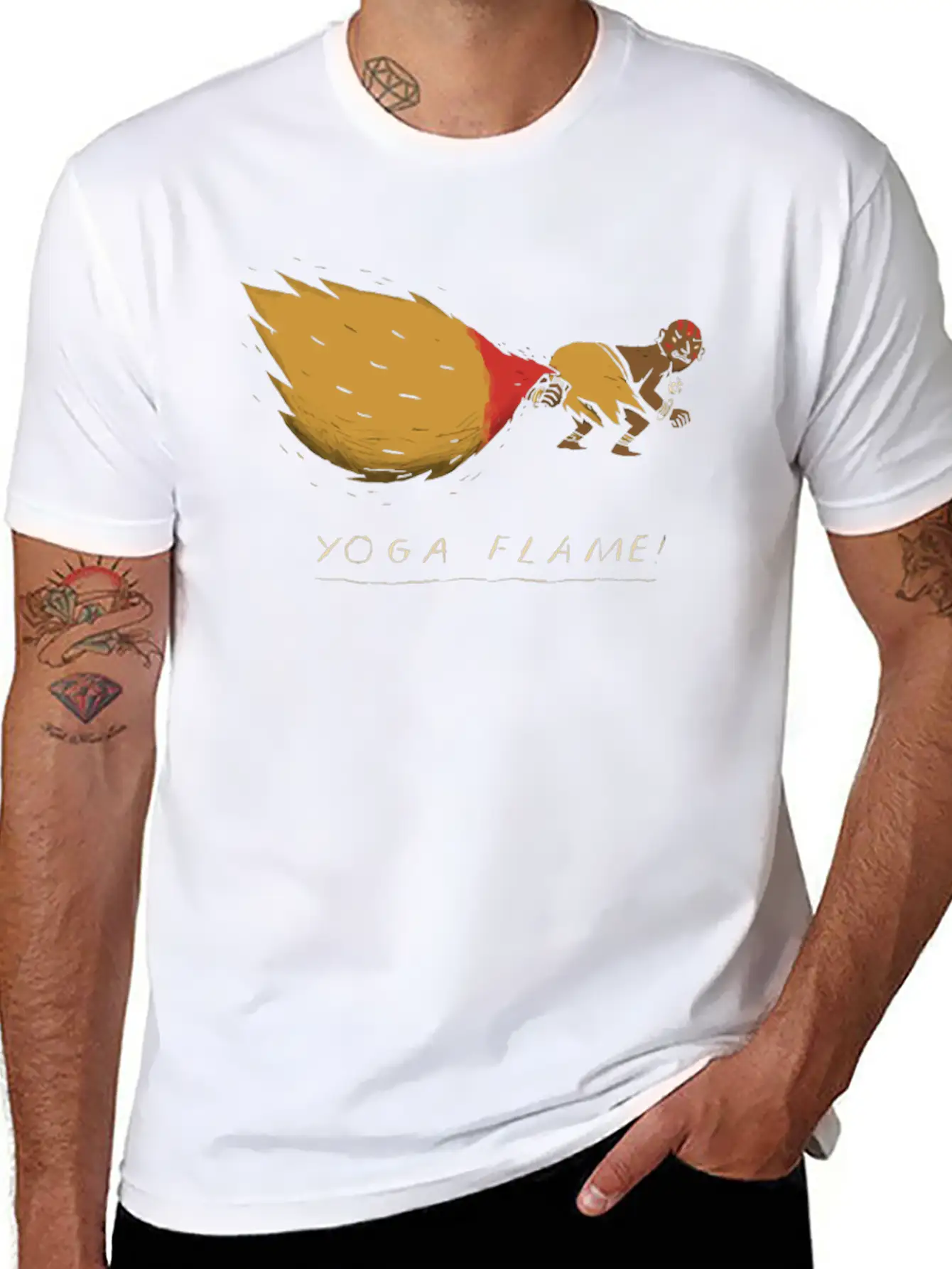 Yoga Flame Comfortable Minimalist Graphic Tee – Summer Style Essential
