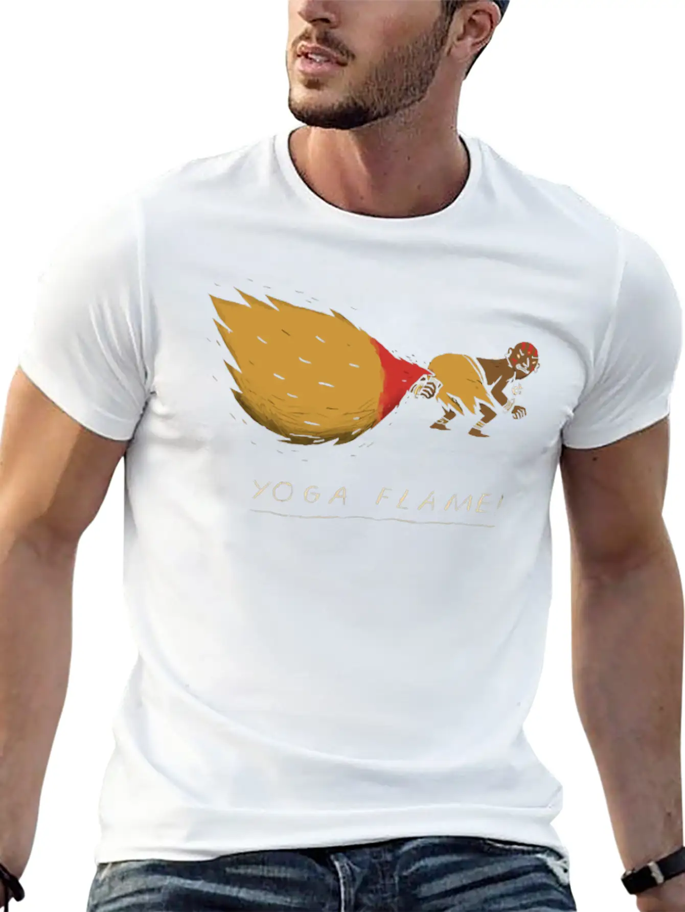 Yoga Flame Comfortable Minimalist Graphic Tee – Summer Style Essential