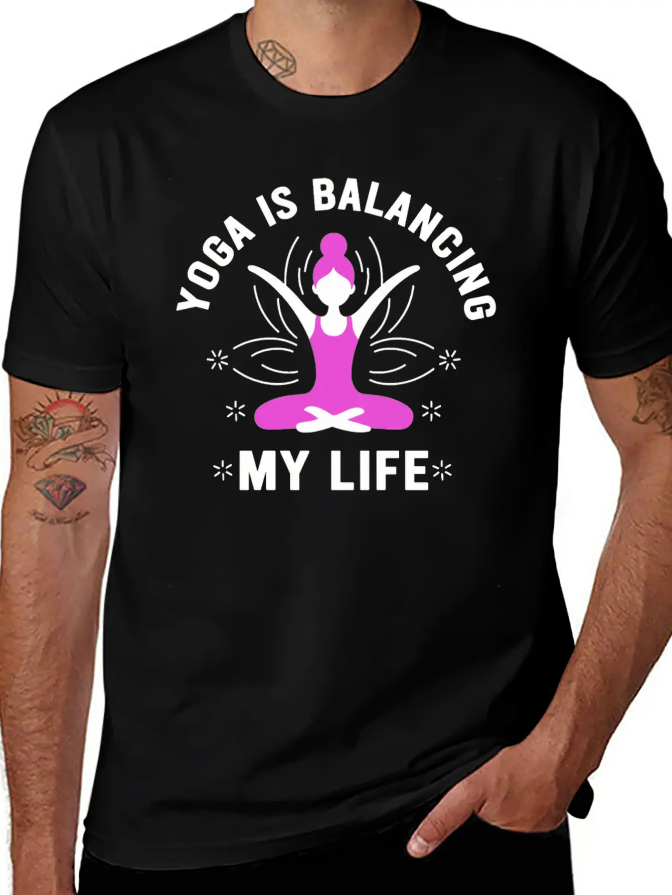 Yoga Is Balancing My Life Unisex Short Sleeve Soft Cotton T-Shirt – Casual Everyday Wear