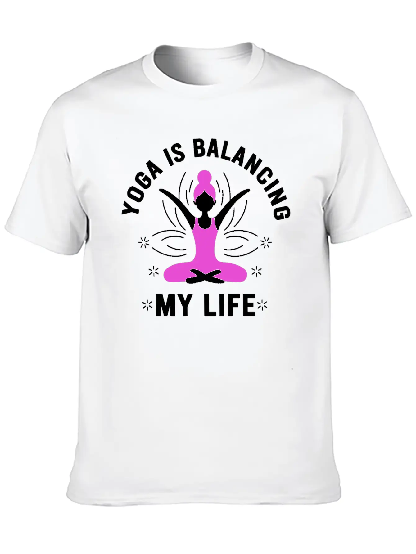 Yoga Is Balancing My Life Unisex Short Sleeve Soft Cotton T-Shirt – Casual Everyday Wear