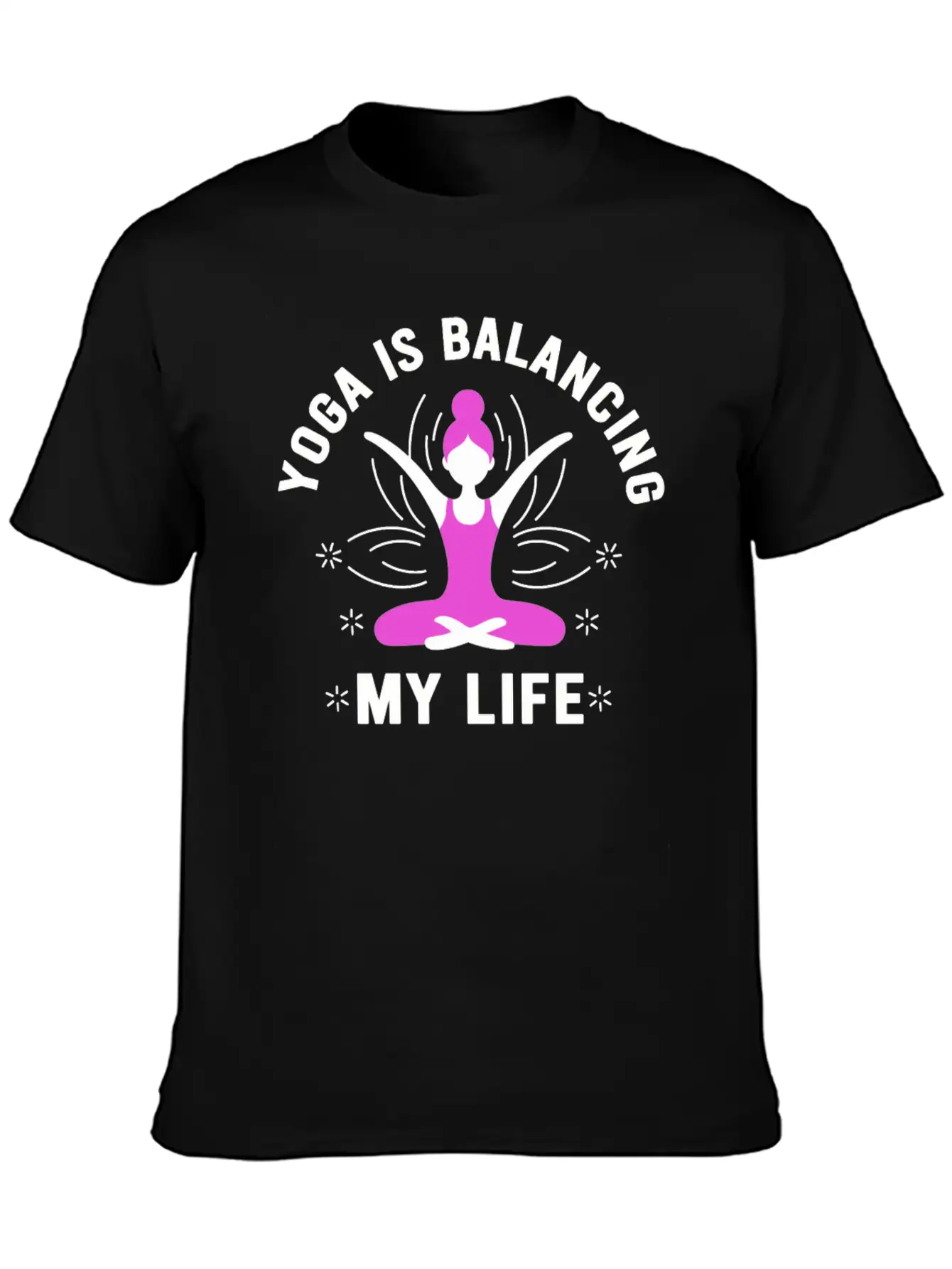 Yoga Is Balancing My Life Unisex Short Sleeve Soft Cotton T-Shirt – Casual Everyday Wear