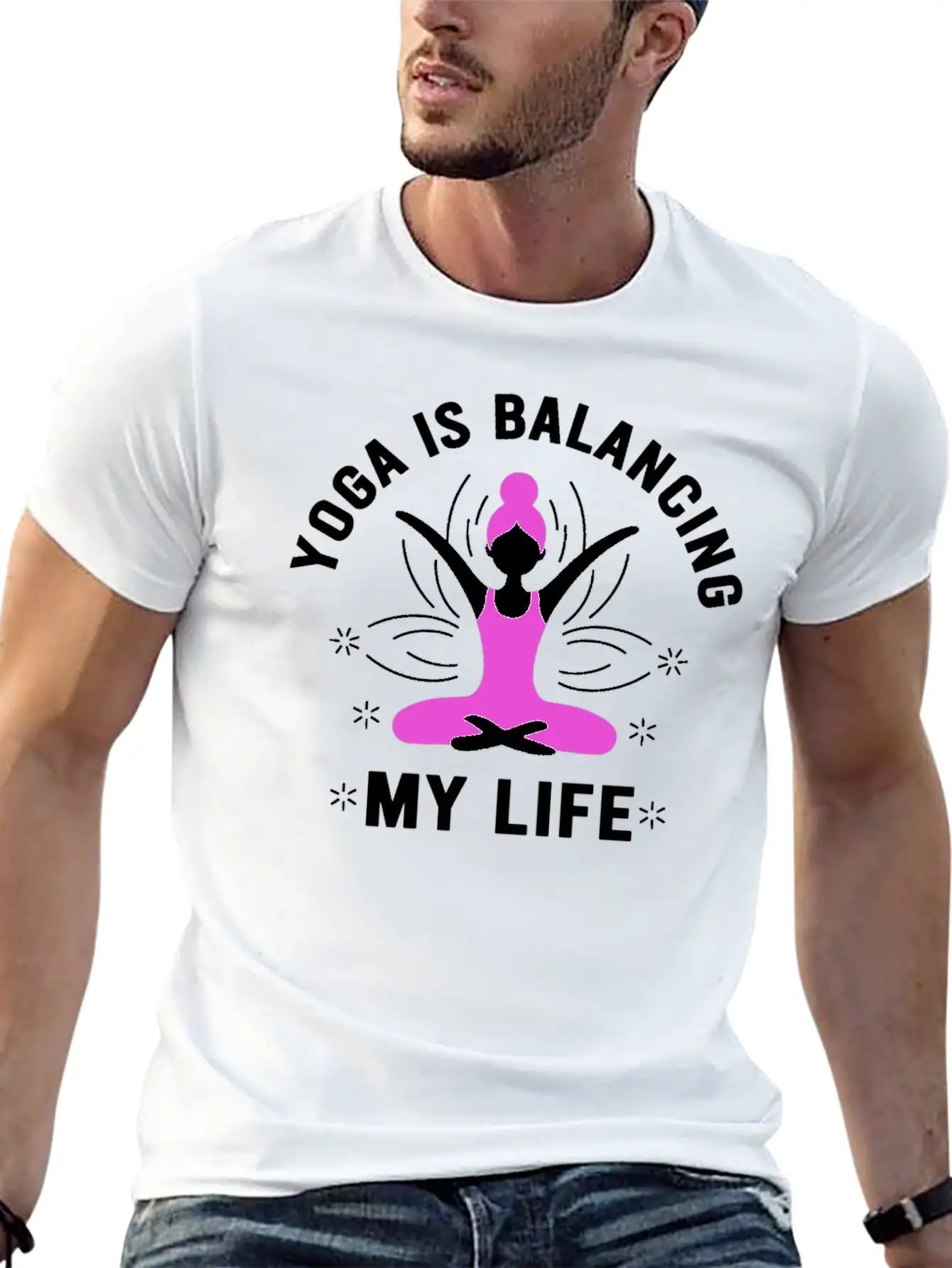 Yoga Is Balancing My Life Unisex Short Sleeve Soft Cotton T-Shirt – Casual Everyday Wear