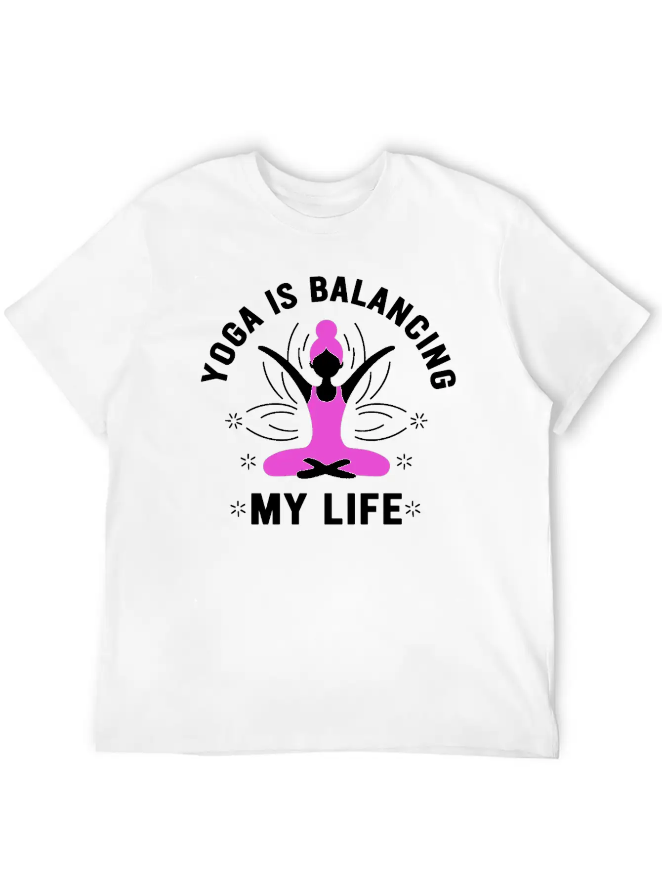 Yoga Is Balancing My Life Unisex Short Sleeve Soft Cotton T-Shirt – Casual Everyday Wear