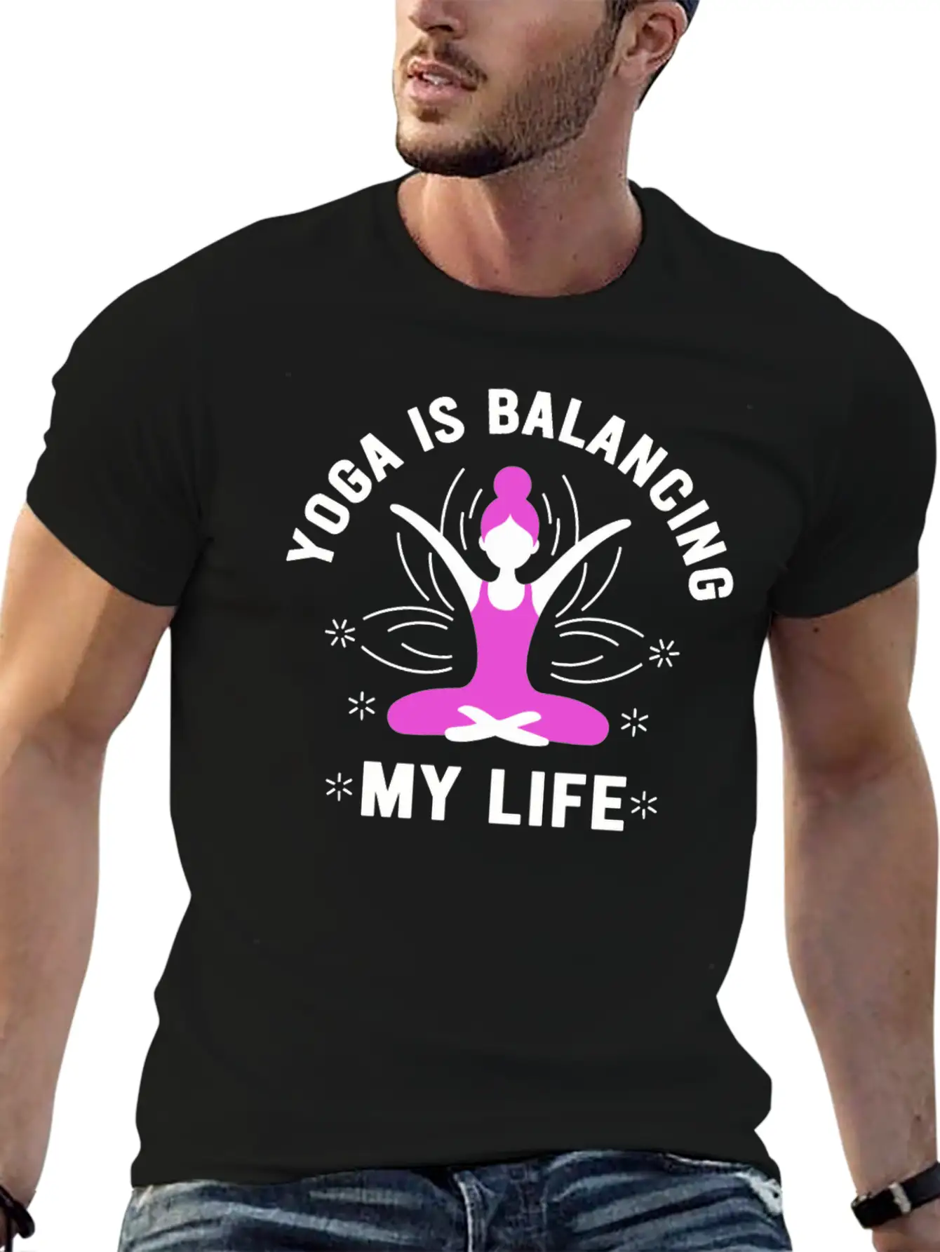 Yoga Is Balancing My Life Unisex Short Sleeve Soft Cotton T-Shirt – Casual Everyday Wear