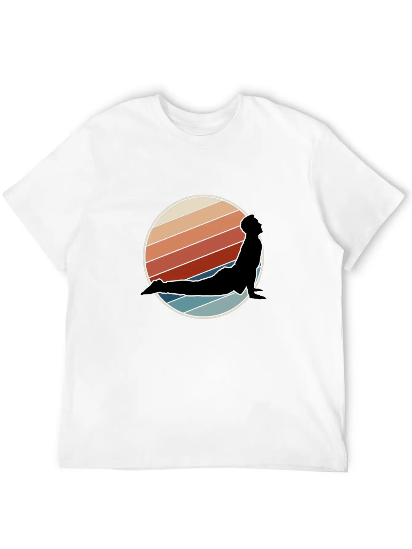 Yoga Pose In Retro Style Unisex Short Sleeve Soft Cotton T-Shirt – Casual Everyday Wear