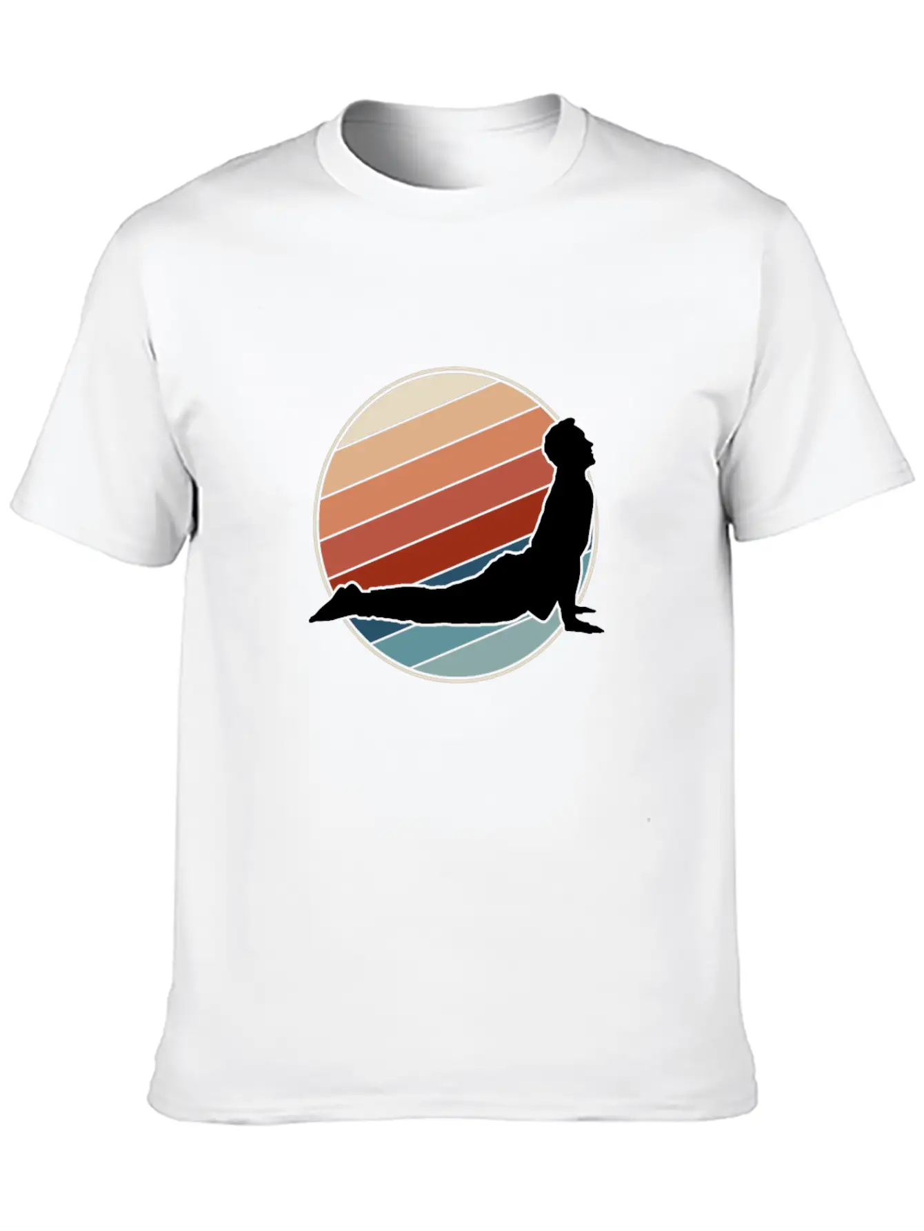 Yoga Pose In Retro Style Unisex Short Sleeve Soft Cotton T-Shirt – Casual Everyday Wear