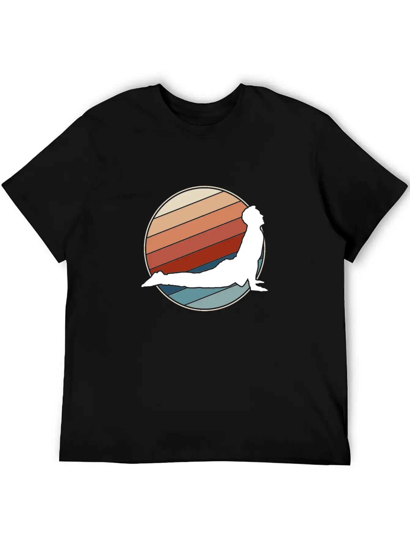 Yoga Pose In Retro Style Unisex Short Sleeve Soft Cotton T-Shirt – Casual Everyday Wear