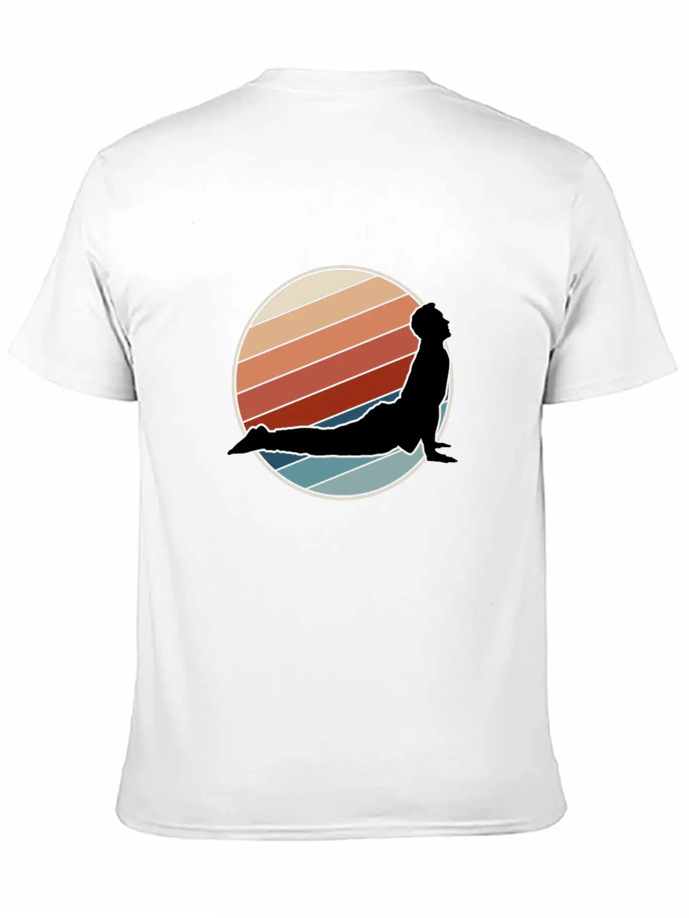 Yoga Pose In Retro Style Unisex Short Sleeve Soft Cotton T-Shirt – Casual Everyday Wear