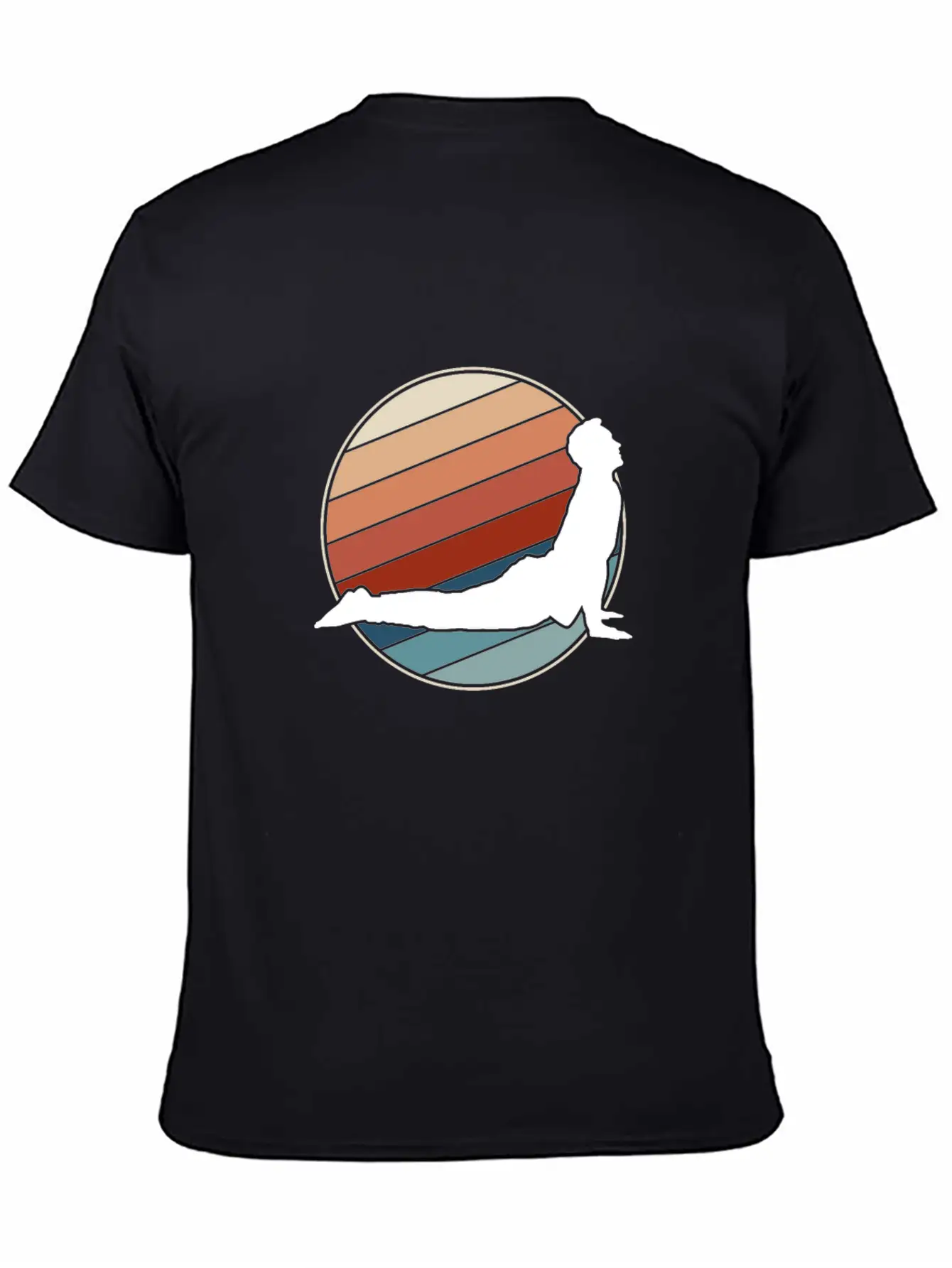Yoga Pose In Retro Style Unisex Short Sleeve Soft Cotton T-Shirt – Casual Everyday Wear