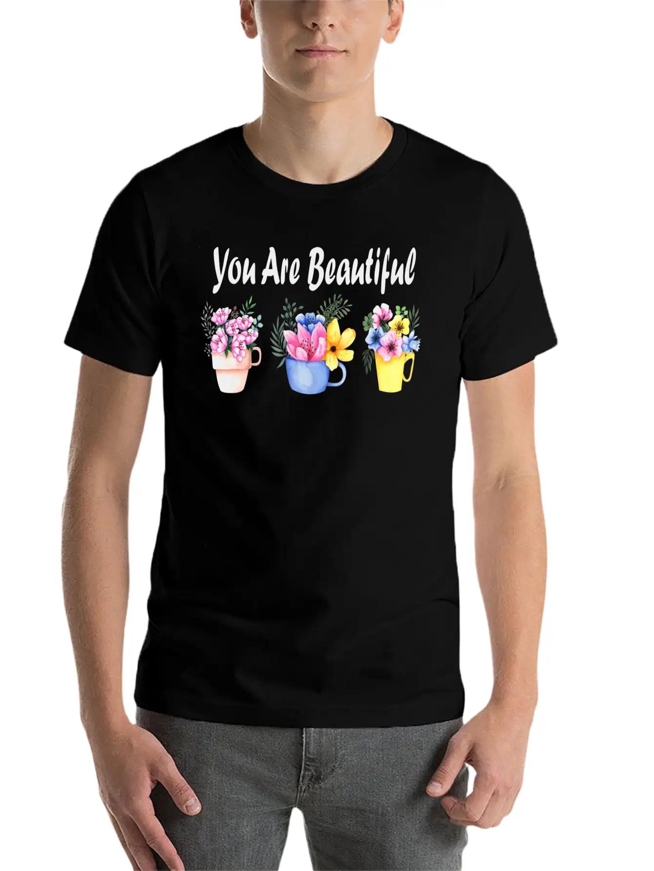 You Are Beautiful Basic Graphic T-Shirt – Daily Comfort In Soft Cotton