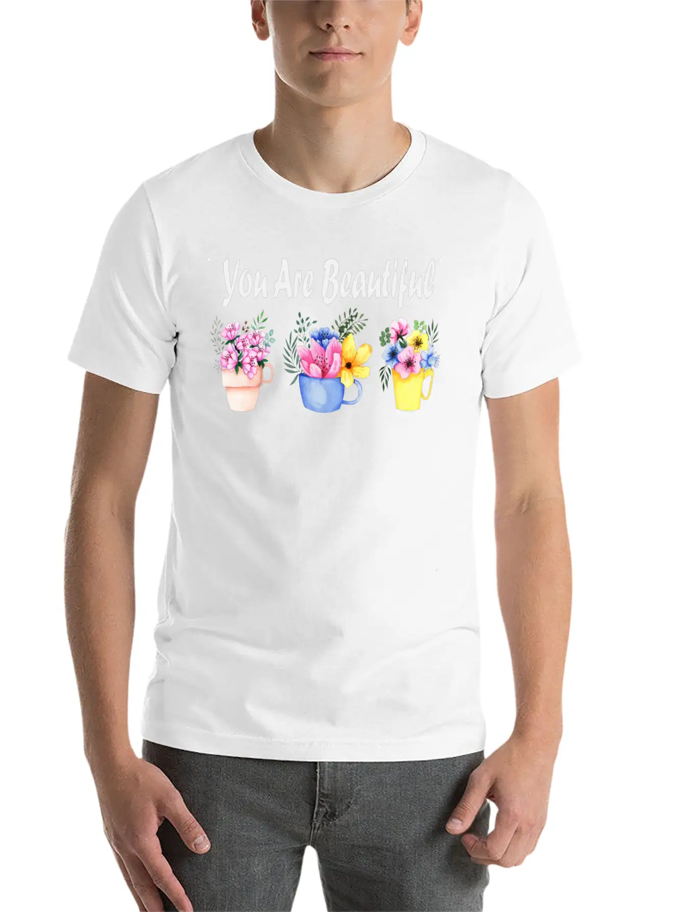 You Are Beautiful Basic Graphic T-Shirt – Daily Comfort In Soft Cotton