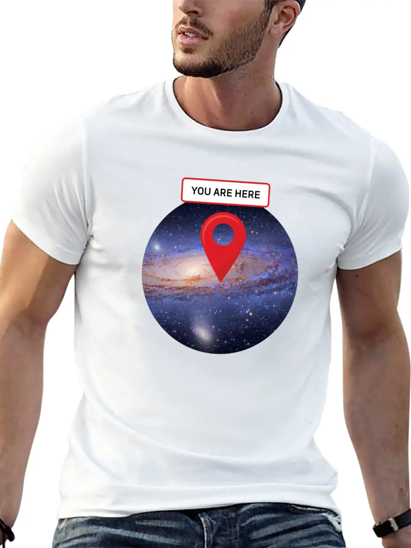 You Are Here: Milky Way Essential Unisex Summer Tee – Soft Cotton Casual Fit