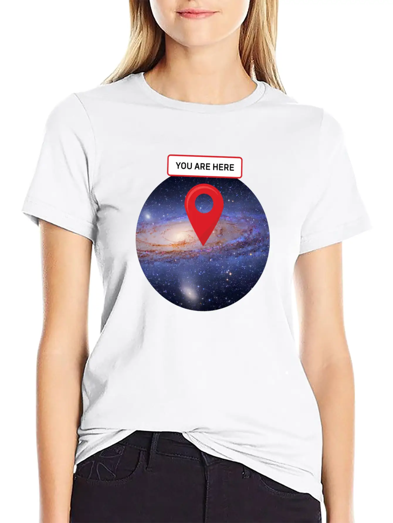 You Are Here: Milky Way Essential Unisex Summer Tee – Soft Cotton Casual Fit