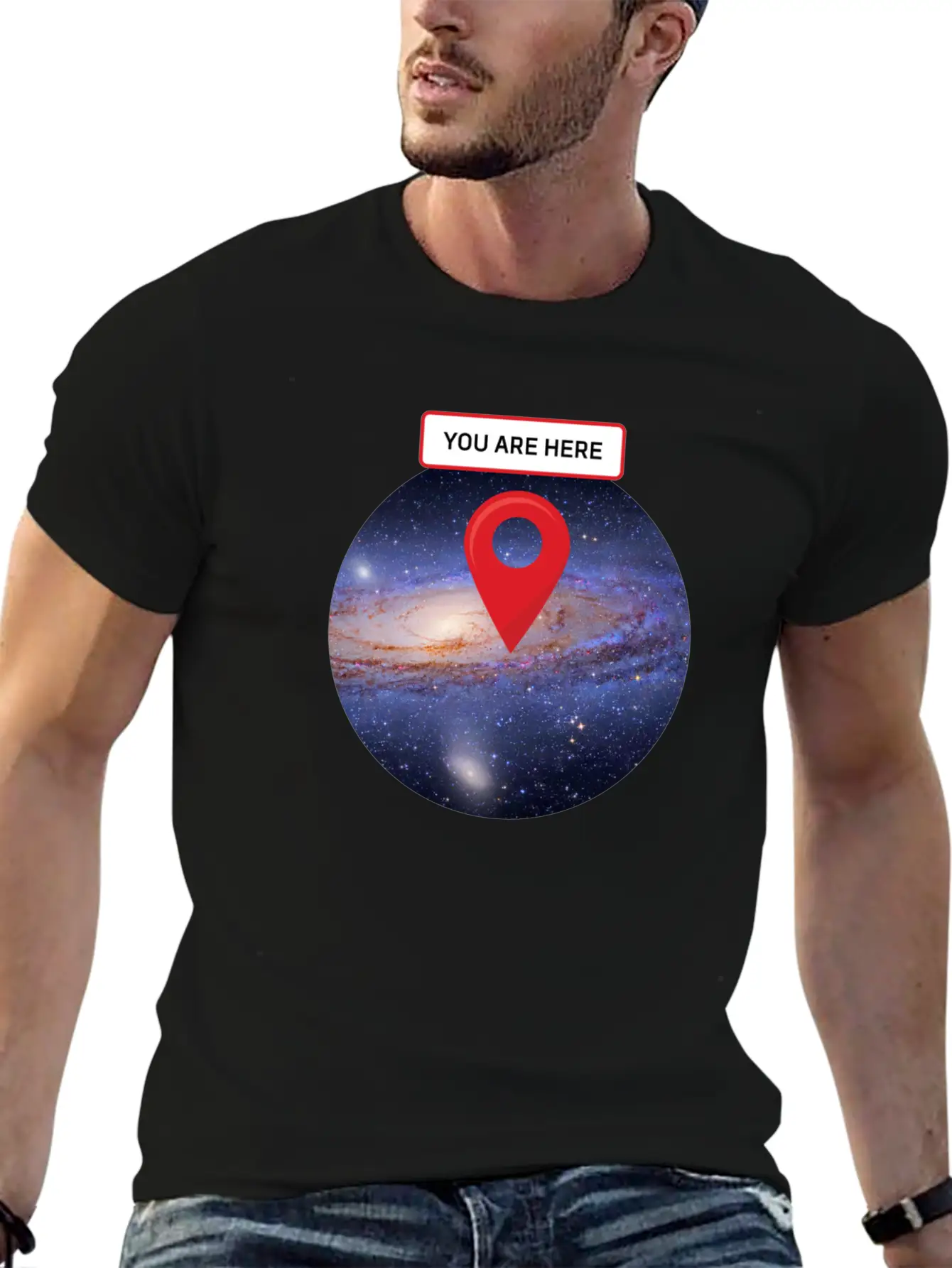 You Are Here: Milky Way Essential Unisex Summer Tee – Soft Cotton Casual Fit