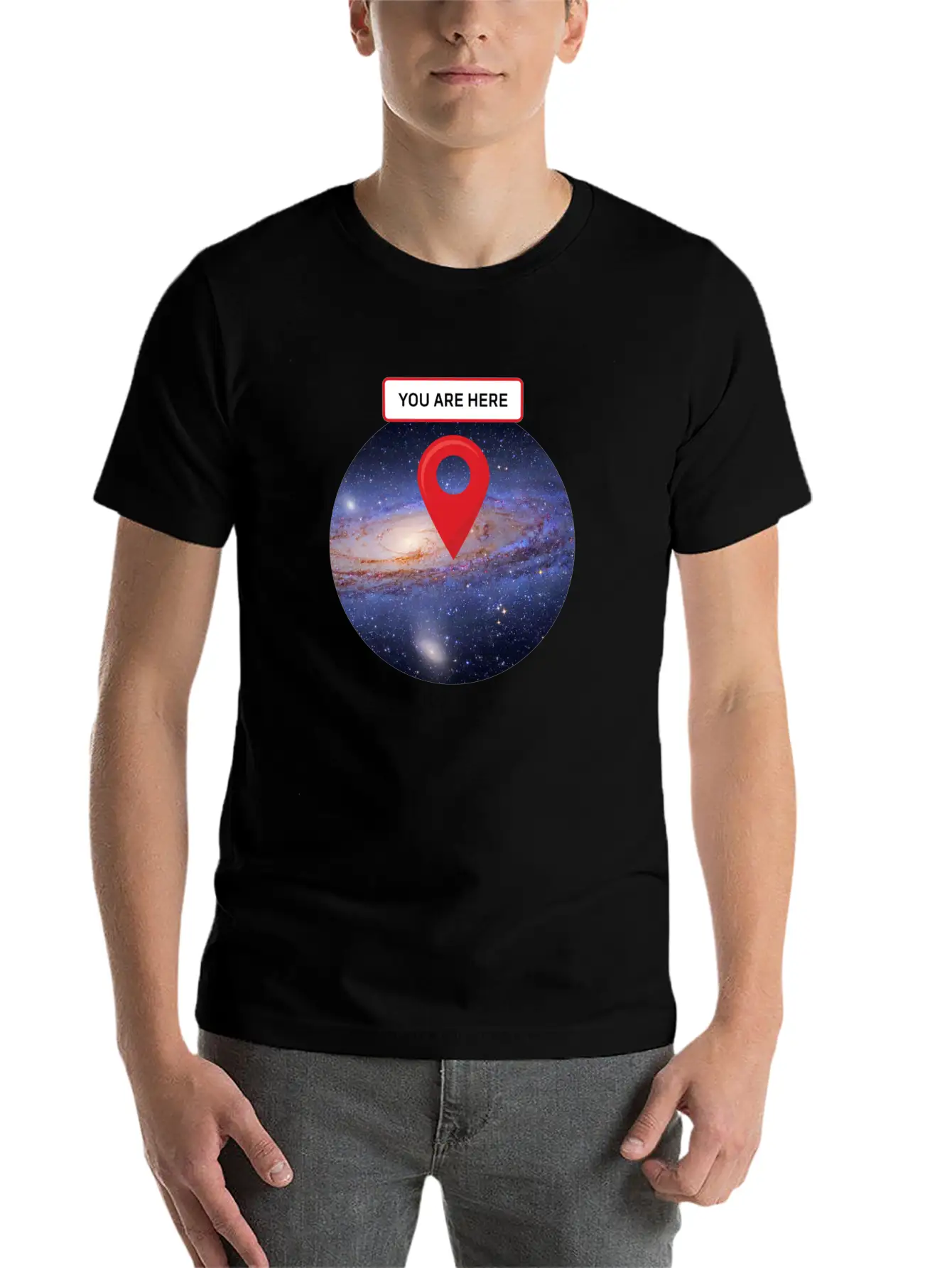 You Are Here: Milky Way Essential Unisex Summer Tee – Soft Cotton Casual Fit
