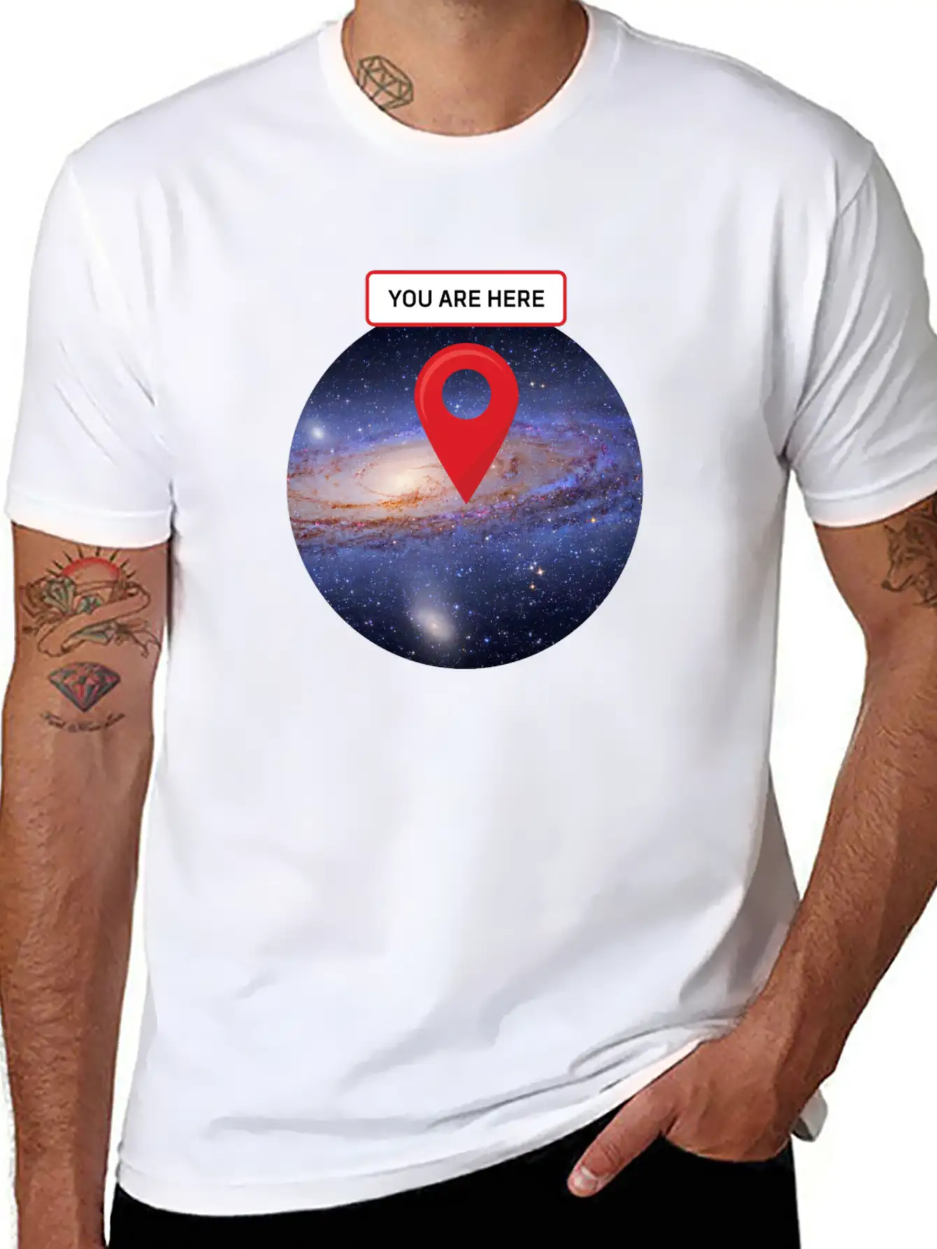 You Are Here: Milky Way Essential Unisex Summer Tee – Soft Cotton Casual Fit