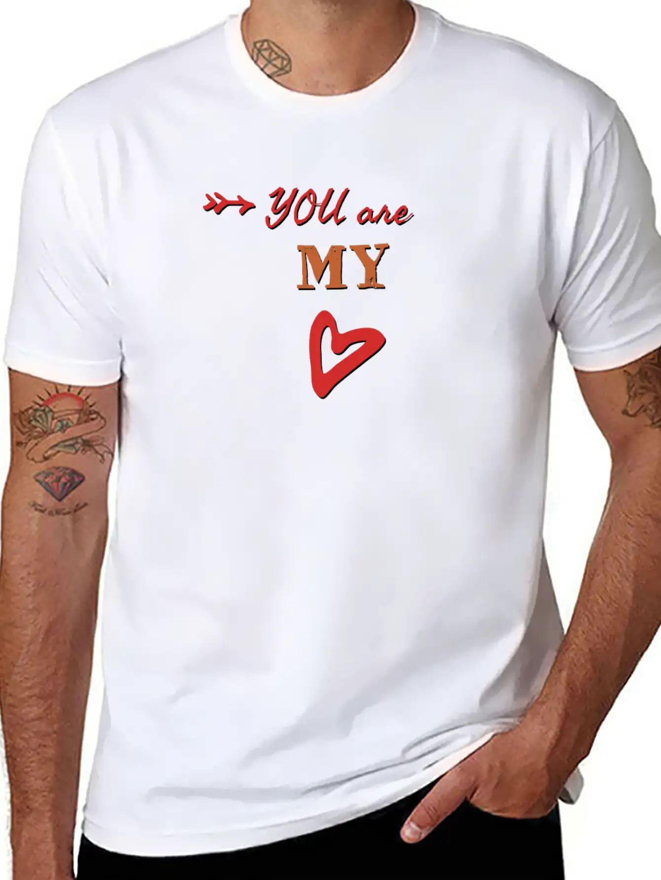 You Are My Heart Unisex Short Sleeve Soft Cotton T-Shirt – Casual Everyday Wear