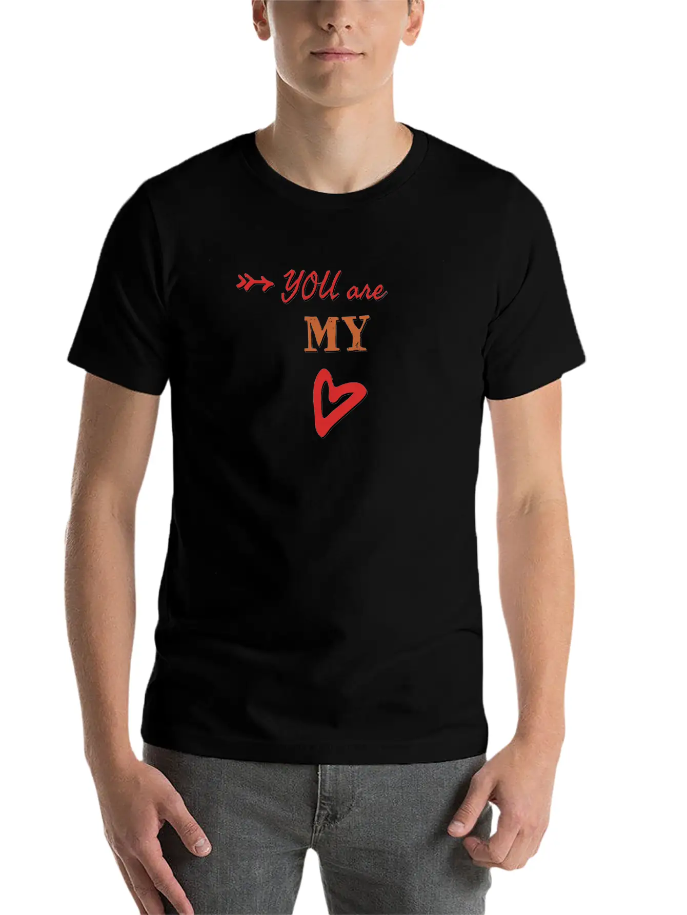 You Are My Heart Unisex Short Sleeve Soft Cotton T-Shirt – Casual Everyday Wear