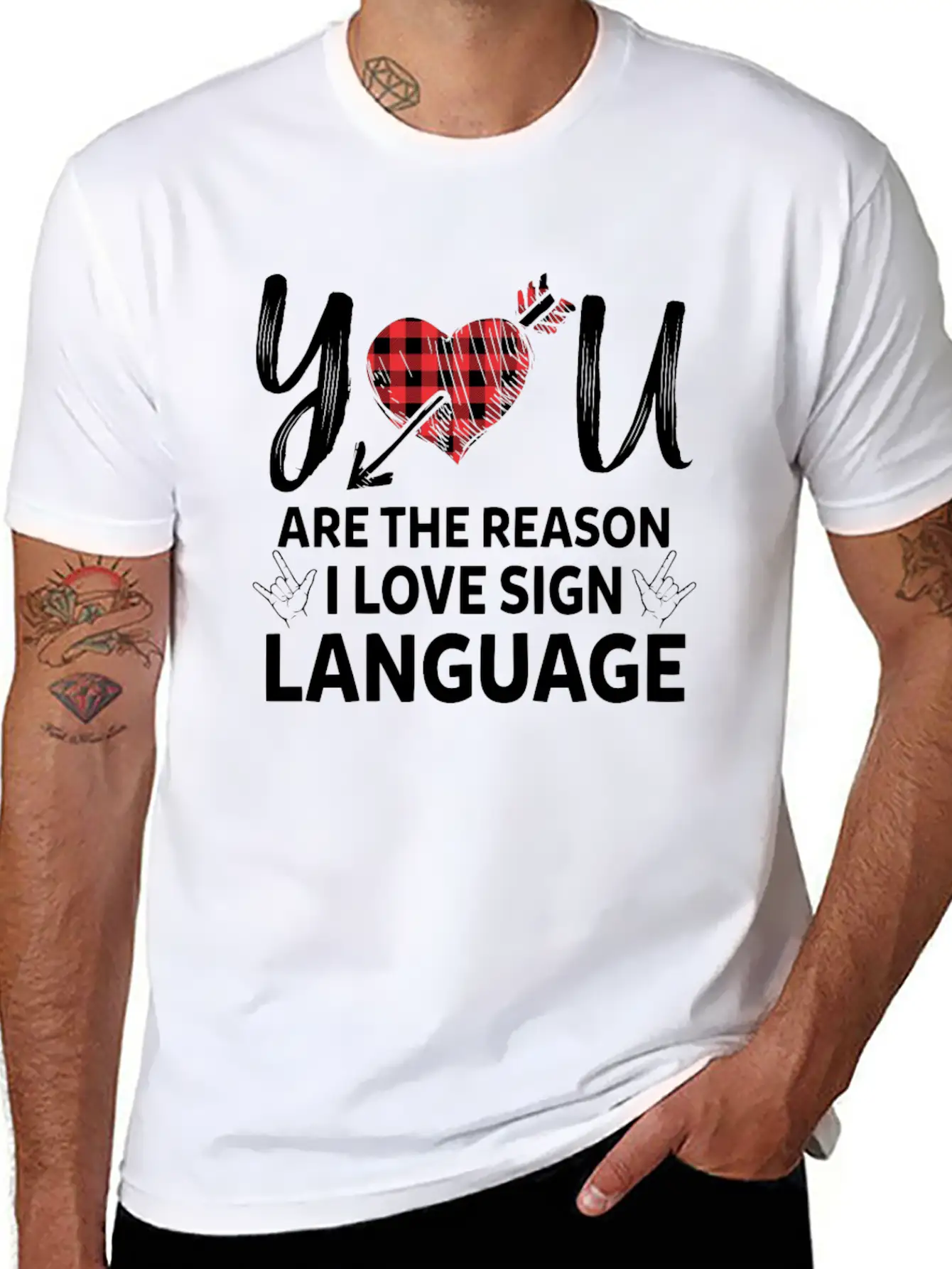You Are The Reason I Love Sign Language Teacher Essential Unisex Summer Tee – Soft Cotton Casual Fit