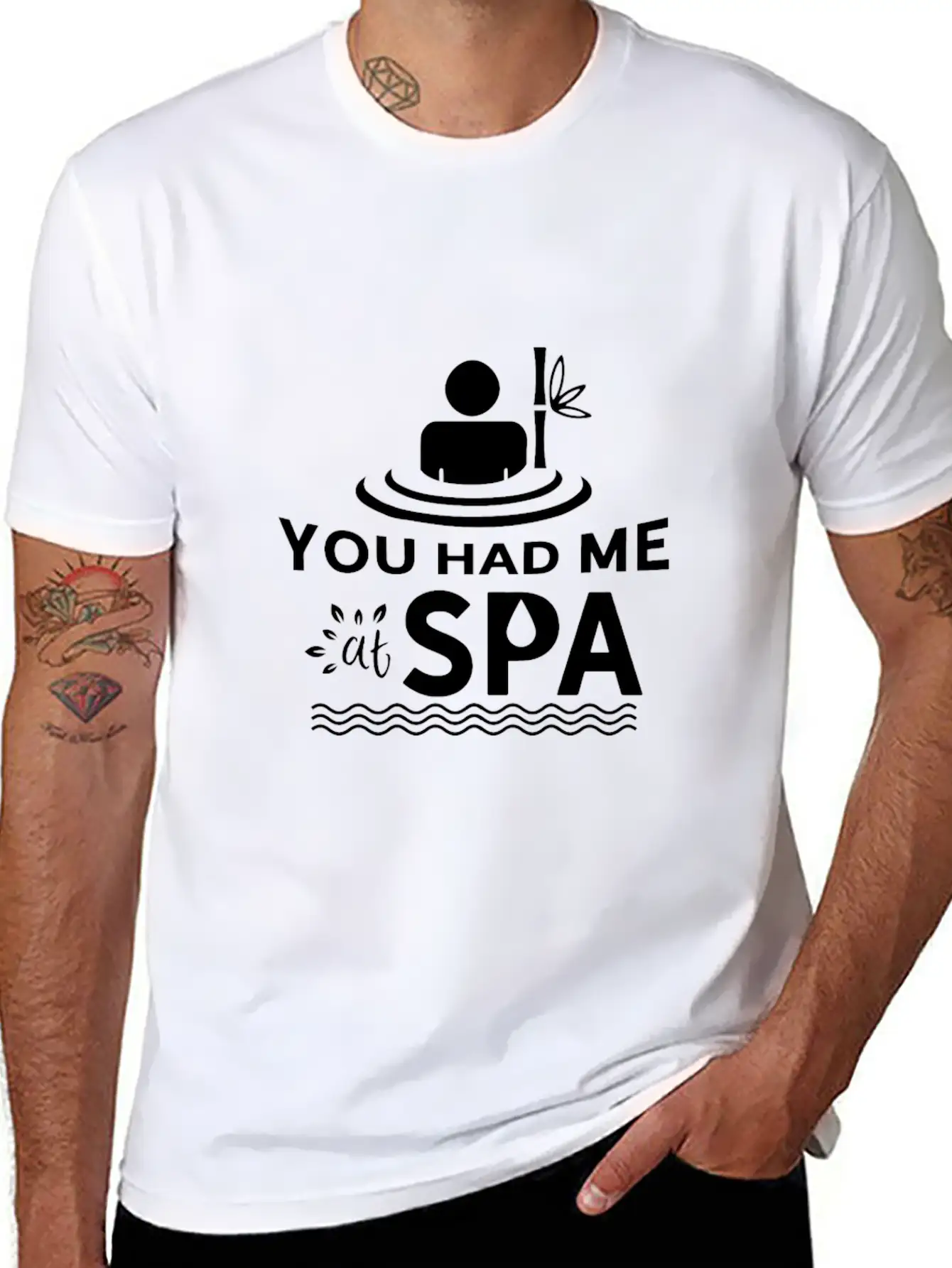 You Had Me At Spa - Funny Spa Lover Massage Quote Unisex Short Sleeve Soft Cotton T-Shirt – Casual Everyday Wear