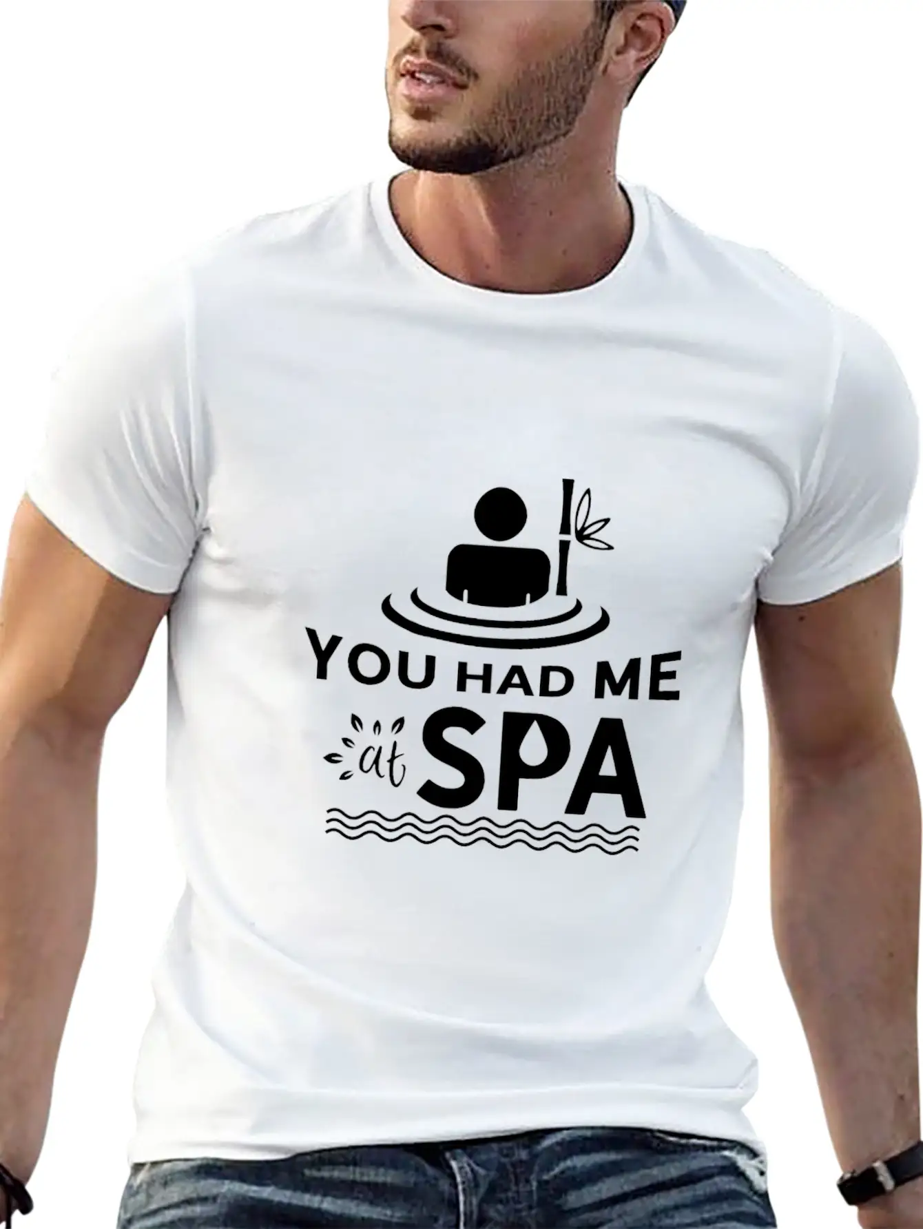 You Had Me At Spa - Funny Spa Lover Massage Quote Unisex Short Sleeve Soft Cotton T-Shirt – Casual Everyday Wear