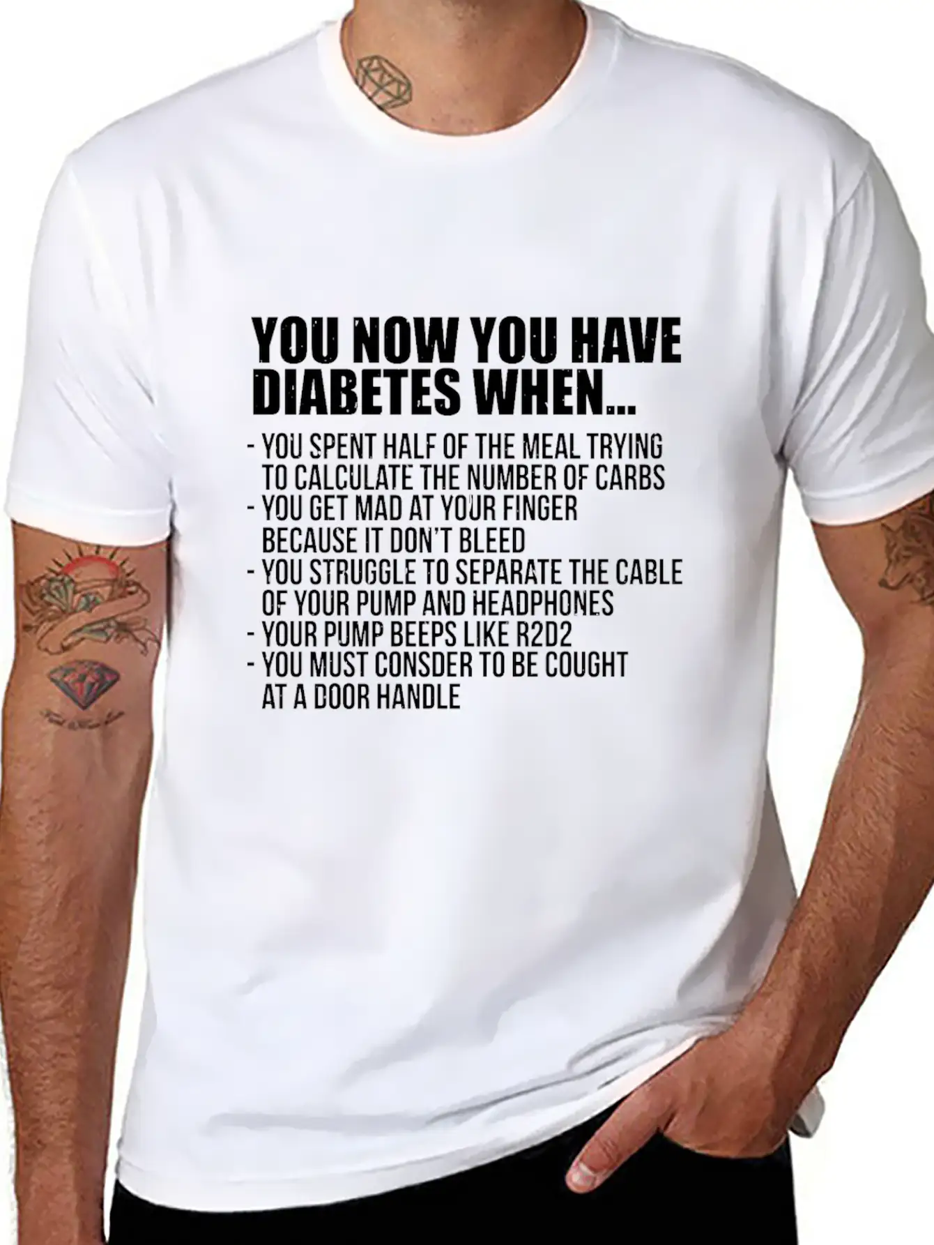 You Know You Have Diabetes When Insulin Awarenes Stylish Everyday T-Shirt – Unisex Basic Cotton Tee