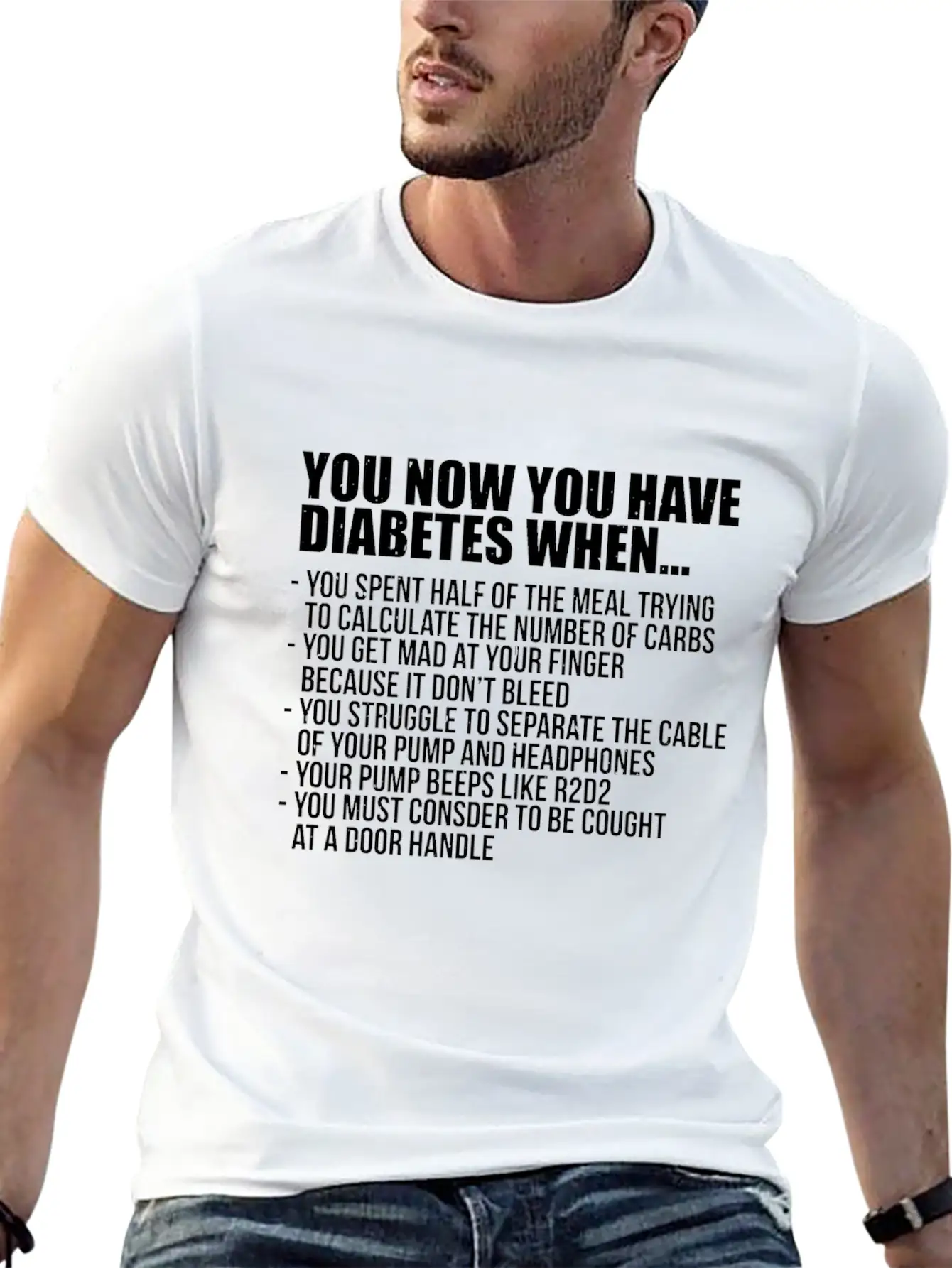 You Know You Have Diabetes When Insulin Awarenes Stylish Everyday T-Shirt – Unisex Basic Cotton Tee