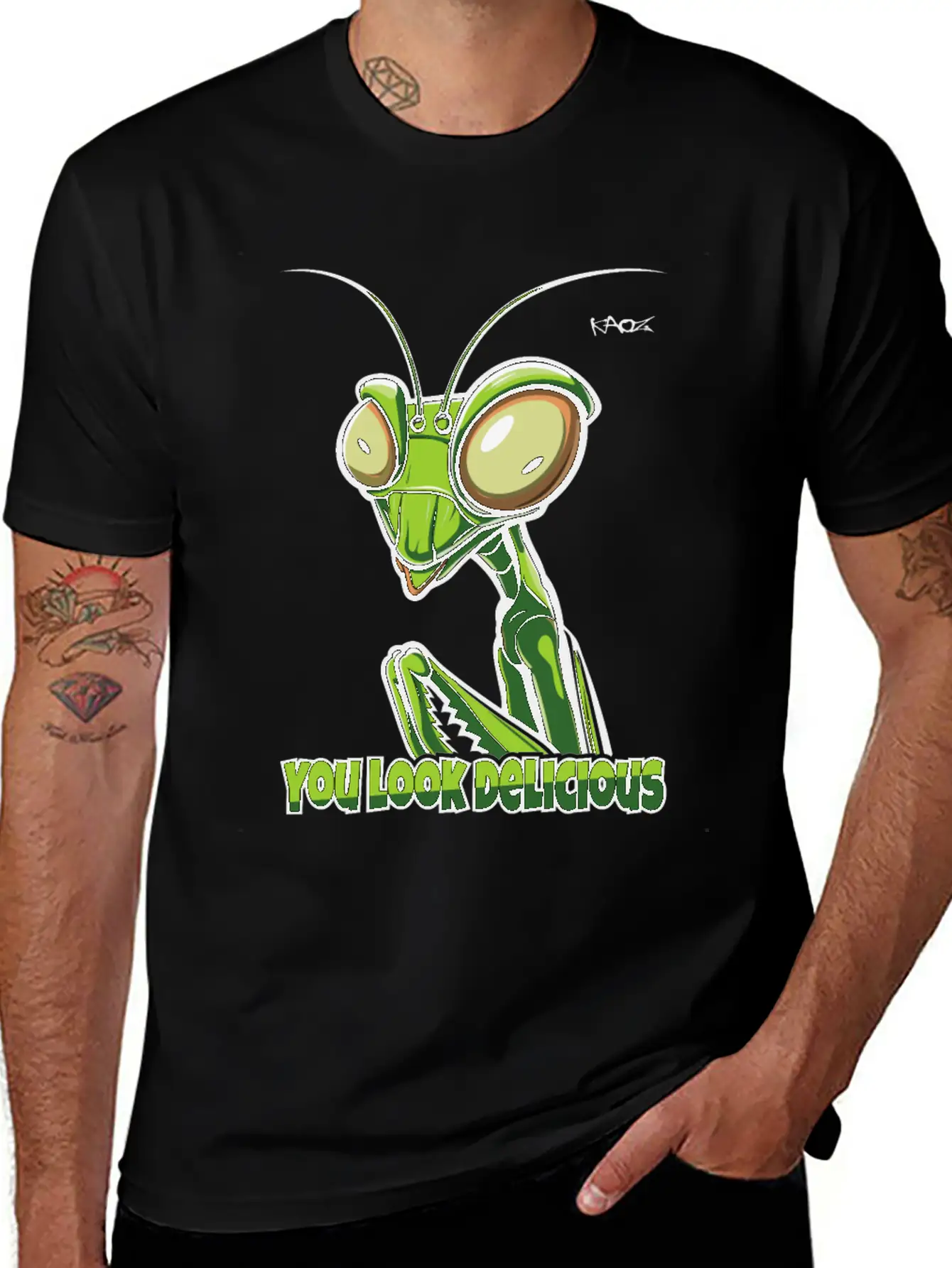 You Look Delicious: Praying Mantis Basic Graphic T-Shirt – Daily Comfort In Soft Cotton