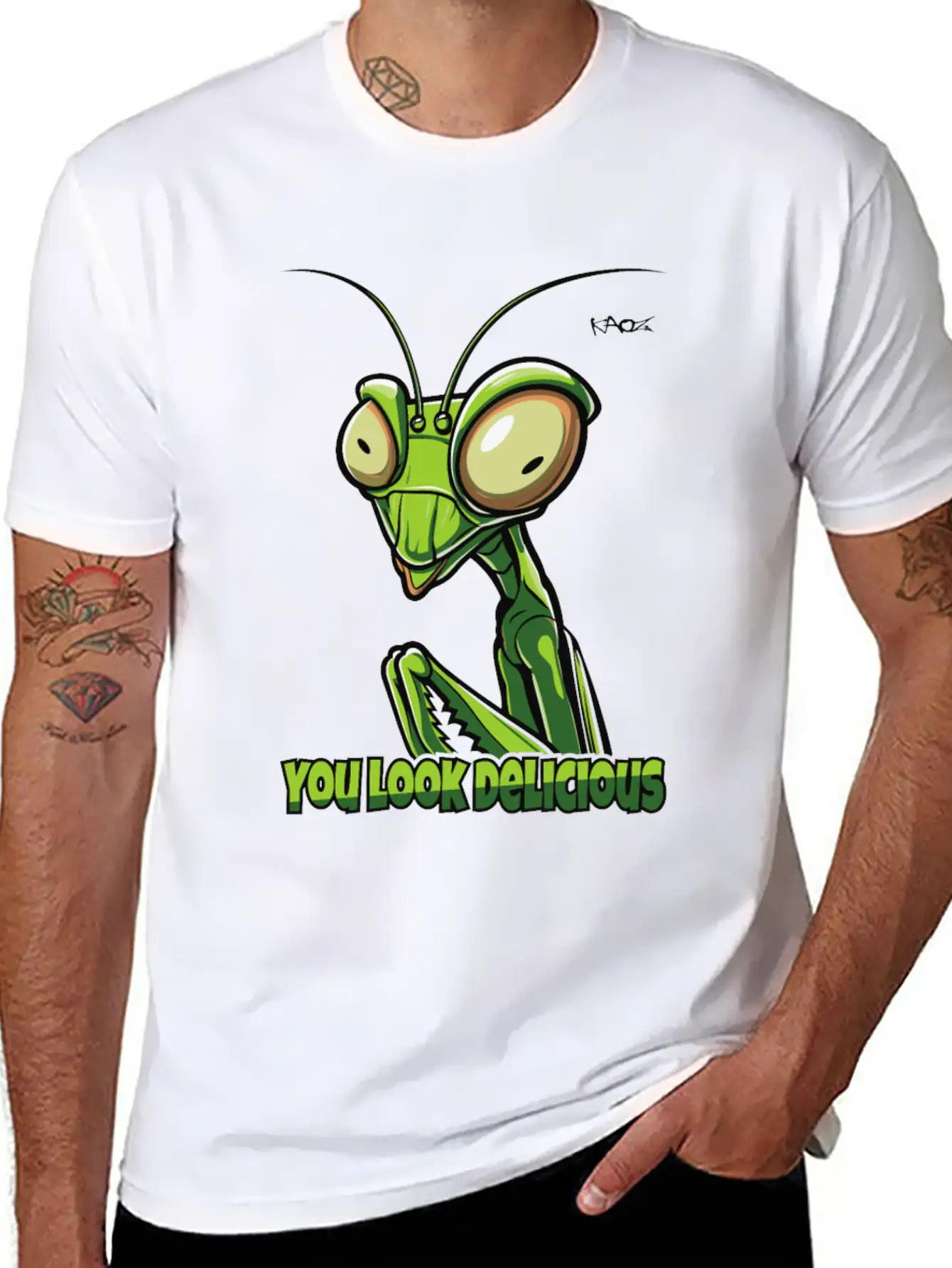 You Look Delicious: Praying Mantis Basic Graphic T-Shirt – Daily Comfort In Soft Cotton