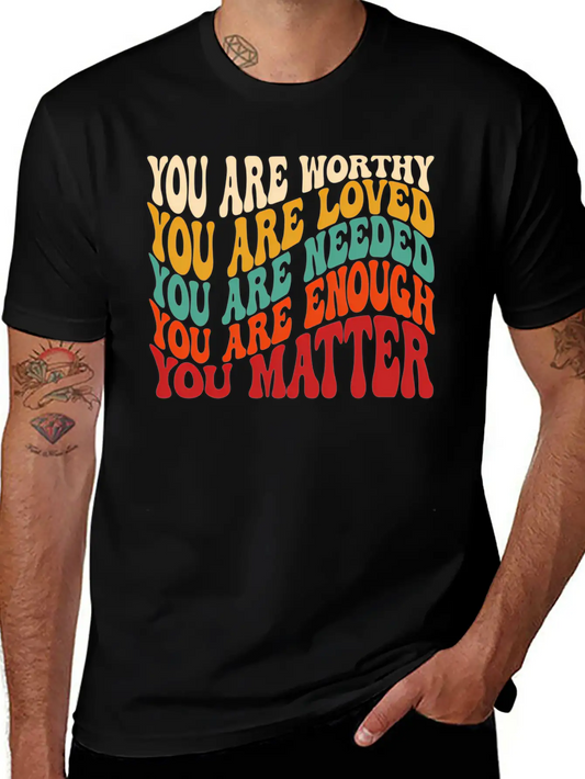 You Matter Kindness Be Kind Groovy Tal Health Awar Stylish Everyday T-Shirt – Unisex Basic Cotton Tee