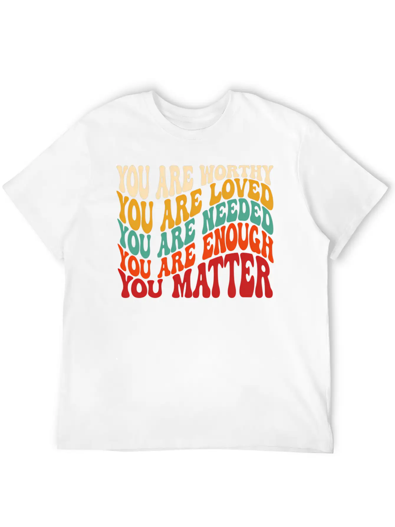 You Matter Kindness Be Kind Groovy Tal Health Awar Stylish Everyday T-Shirt – Unisex Basic Cotton Tee