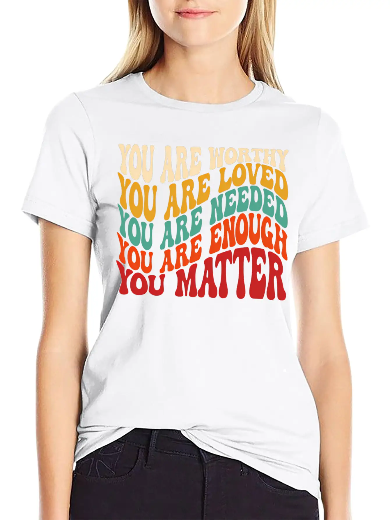 You Matter Kindness Be Kind Groovy Tal Health Awar Stylish Everyday T-Shirt – Unisex Basic Cotton Tee