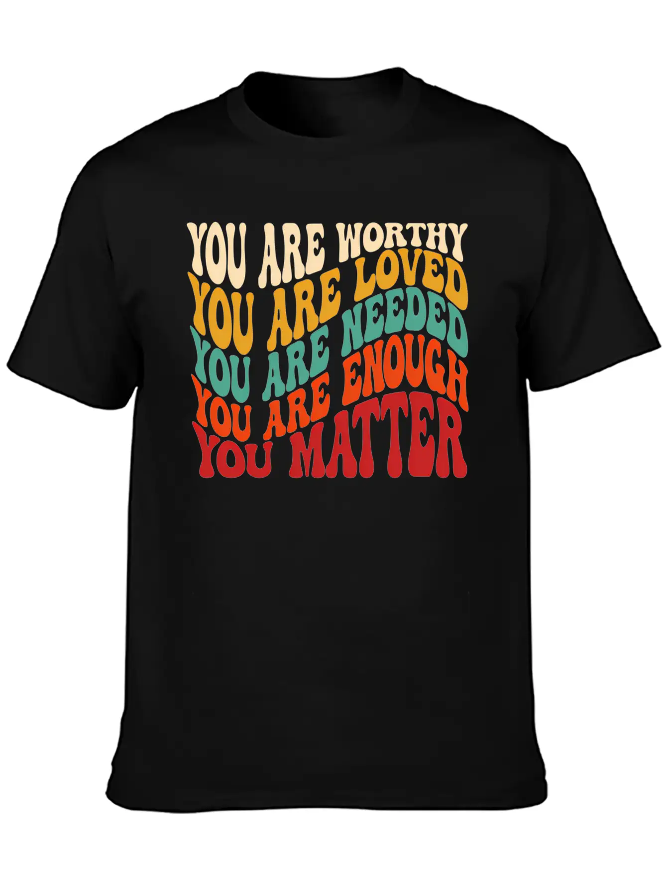 You Matter Kindness Be Kind Groovy Tal Health Awar Stylish Everyday T-Shirt – Unisex Basic Cotton Tee