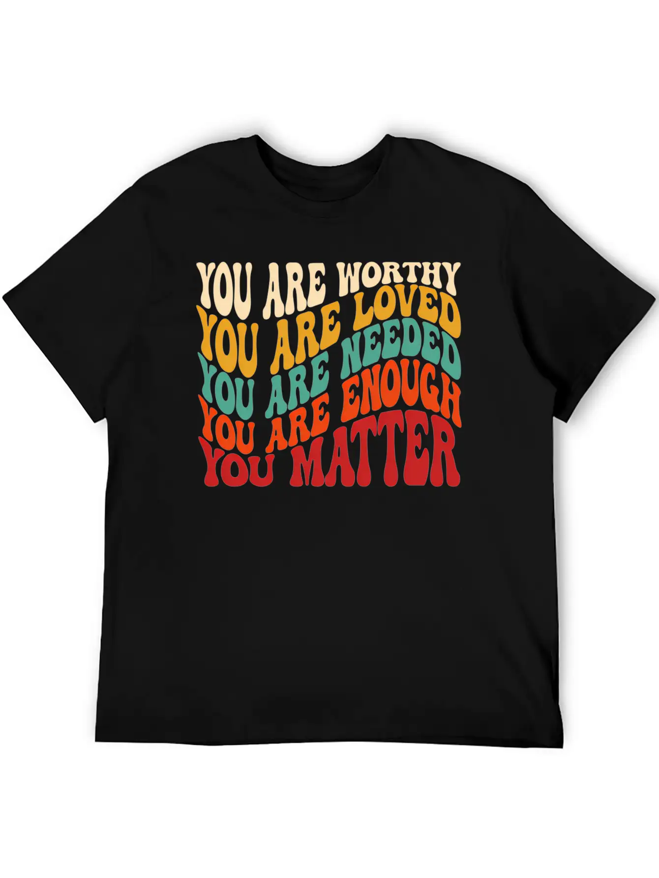 You Matter Kindness Be Kind Groovy Tal Health Awar Stylish Everyday T-Shirt – Unisex Basic Cotton Tee