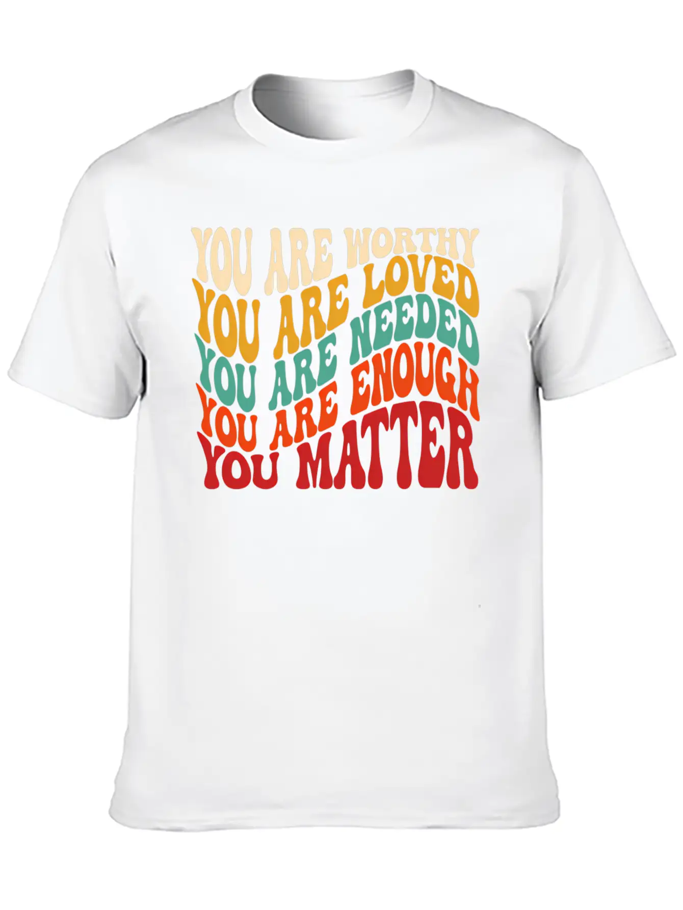 You Matter Kindness Be Kind Groovy Tal Health Awar Stylish Everyday T-Shirt – Unisex Basic Cotton Tee