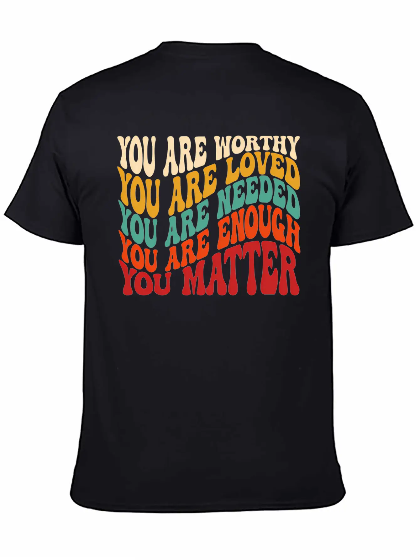 You Matter Kindness Be Kind Groovy Tal Health Awar Stylish Everyday T-Shirt – Unisex Basic Cotton Tee