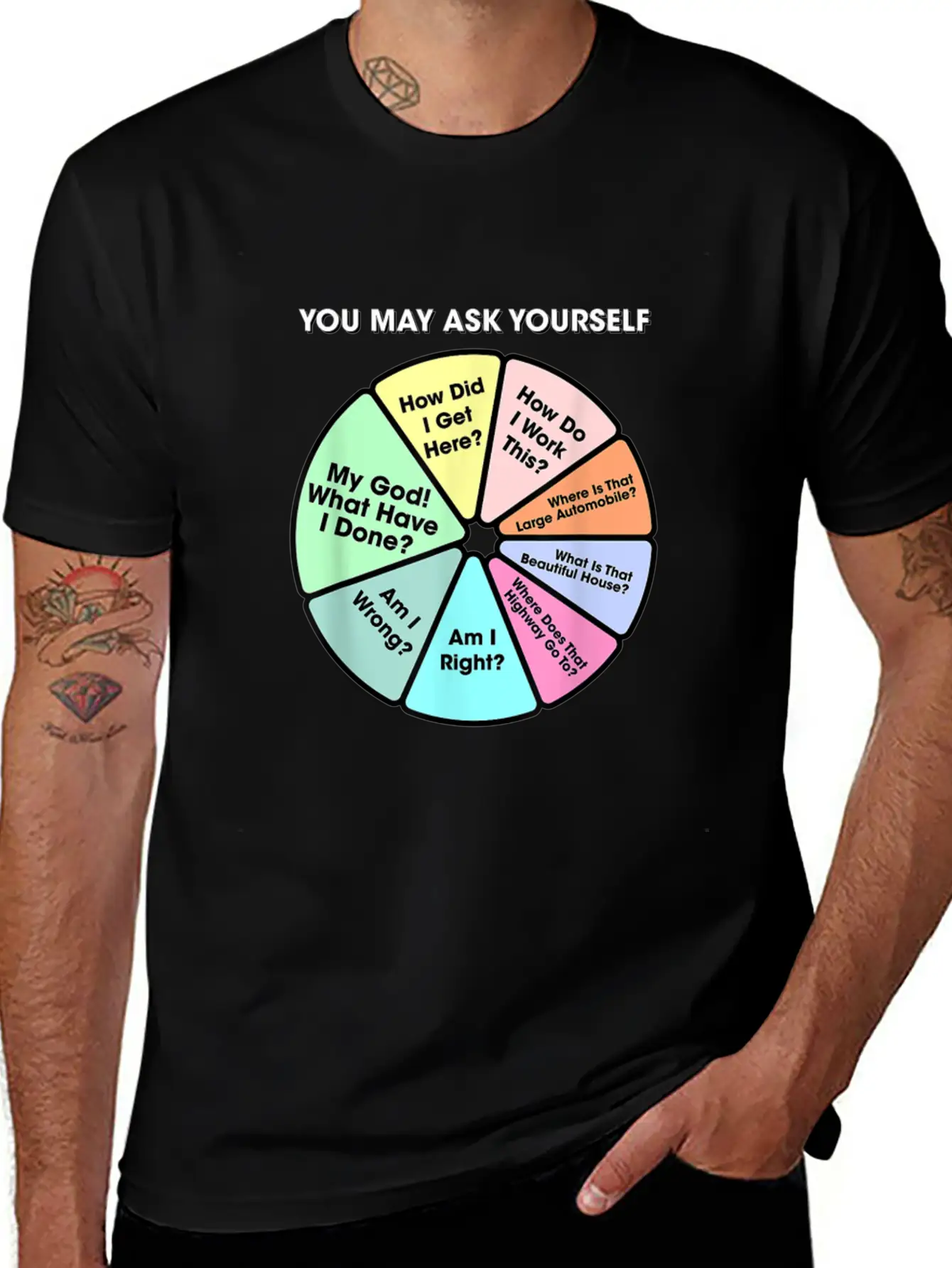 You May Ask Yourself 80s Music Retro Lyrics 11135 Unisex Short Sleeve Soft Cotton T-Shirt – Casual Everyday Wear