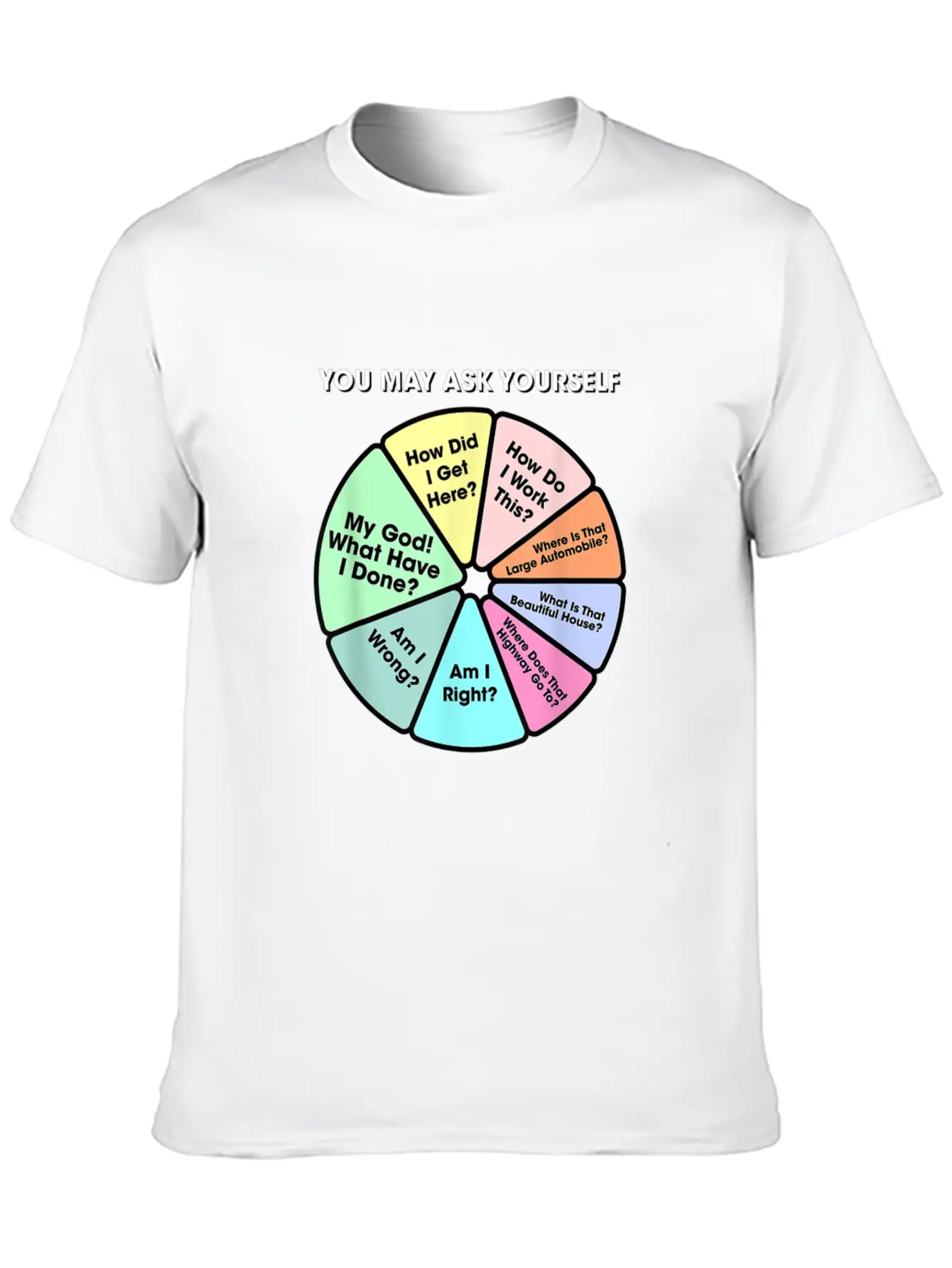 You May Ask Yourself 80s Music Retro Lyrics 11135 Unisex Short Sleeve Soft Cotton T-Shirt – Casual Everyday Wear