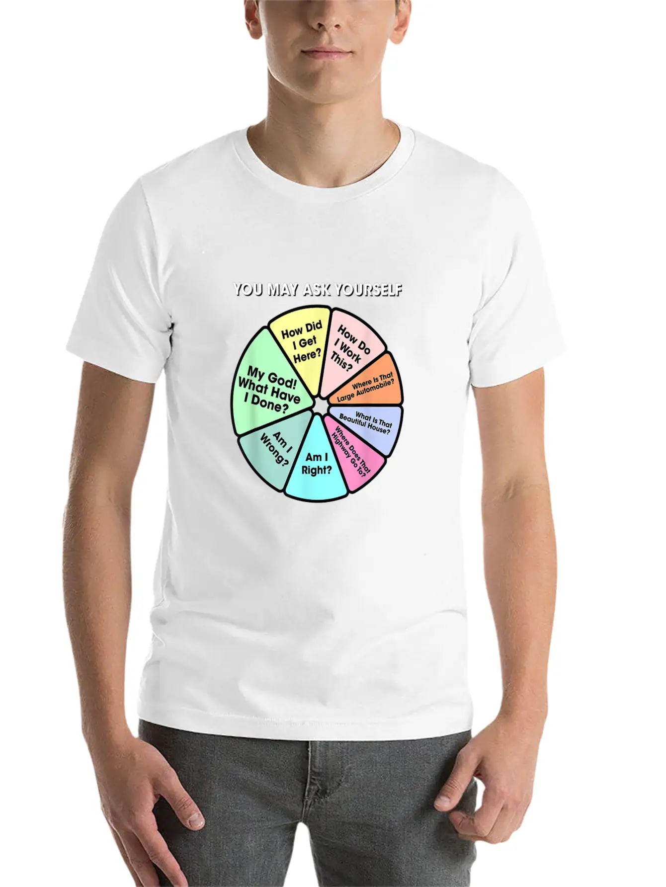You May Ask Yourself 80s Music Retro Lyrics 11135 Unisex Short Sleeve Soft Cotton T-Shirt – Casual Everyday Wear