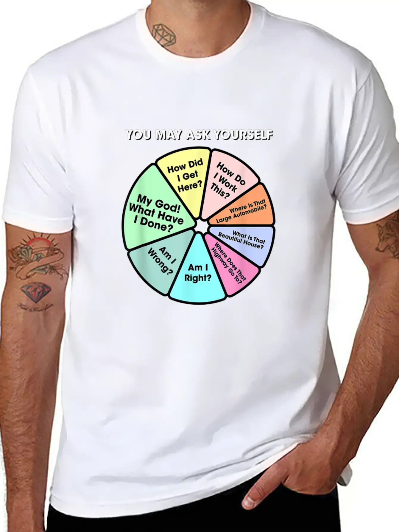 You May Ask Yourself 80s Music Retro Lyrics 11135 Unisex Short Sleeve Soft Cotton T-Shirt – Casual Everyday Wear