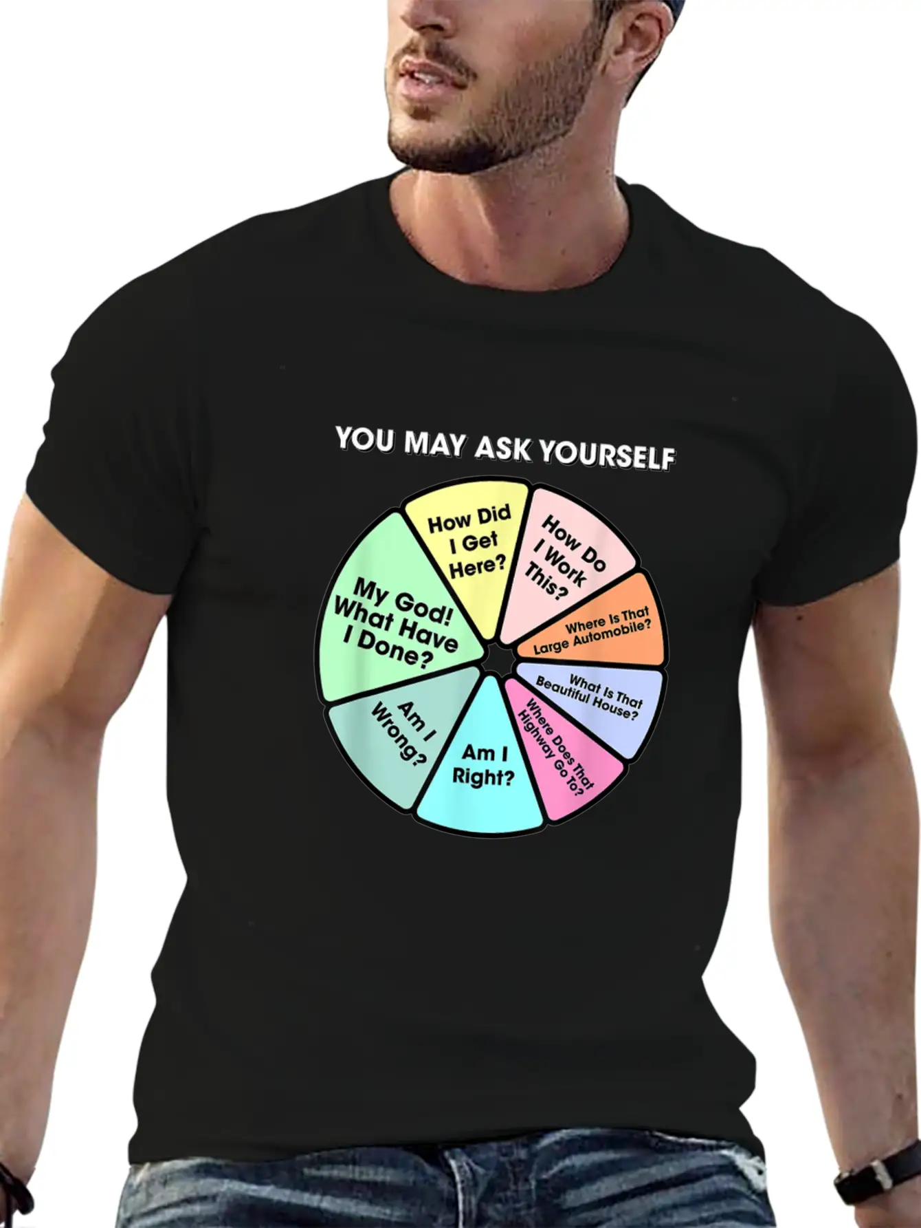 You May Ask Yourself 80s Music Retro Lyrics 11135 Unisex Short Sleeve Soft Cotton T-Shirt – Casual Everyday Wear