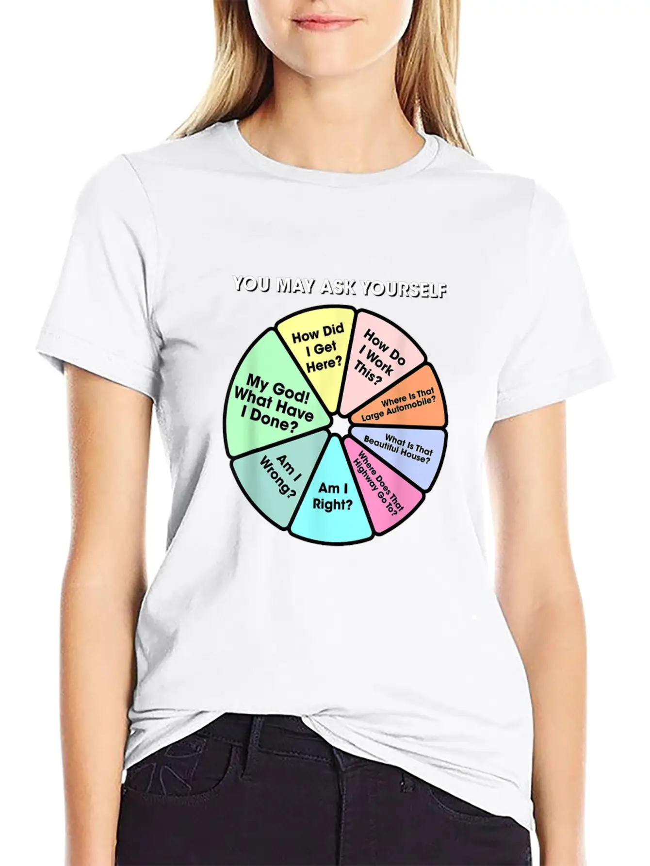 You May Ask Yourself 80s Music Retro Lyrics 11135 Unisex Short Sleeve Soft Cotton T-Shirt – Casual Everyday Wear