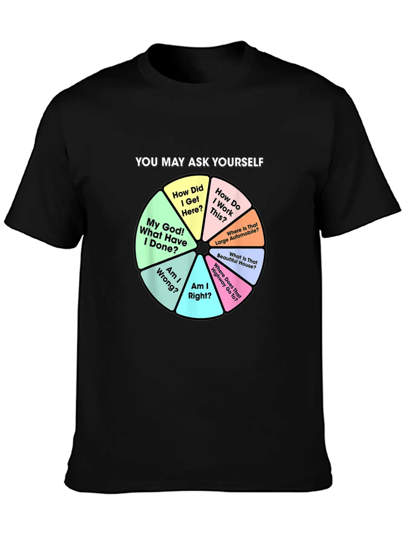 You May Ask Yourself 80s Music Retro Lyrics 11135 Unisex Short Sleeve Soft Cotton T-Shirt – Casual Everyday Wear