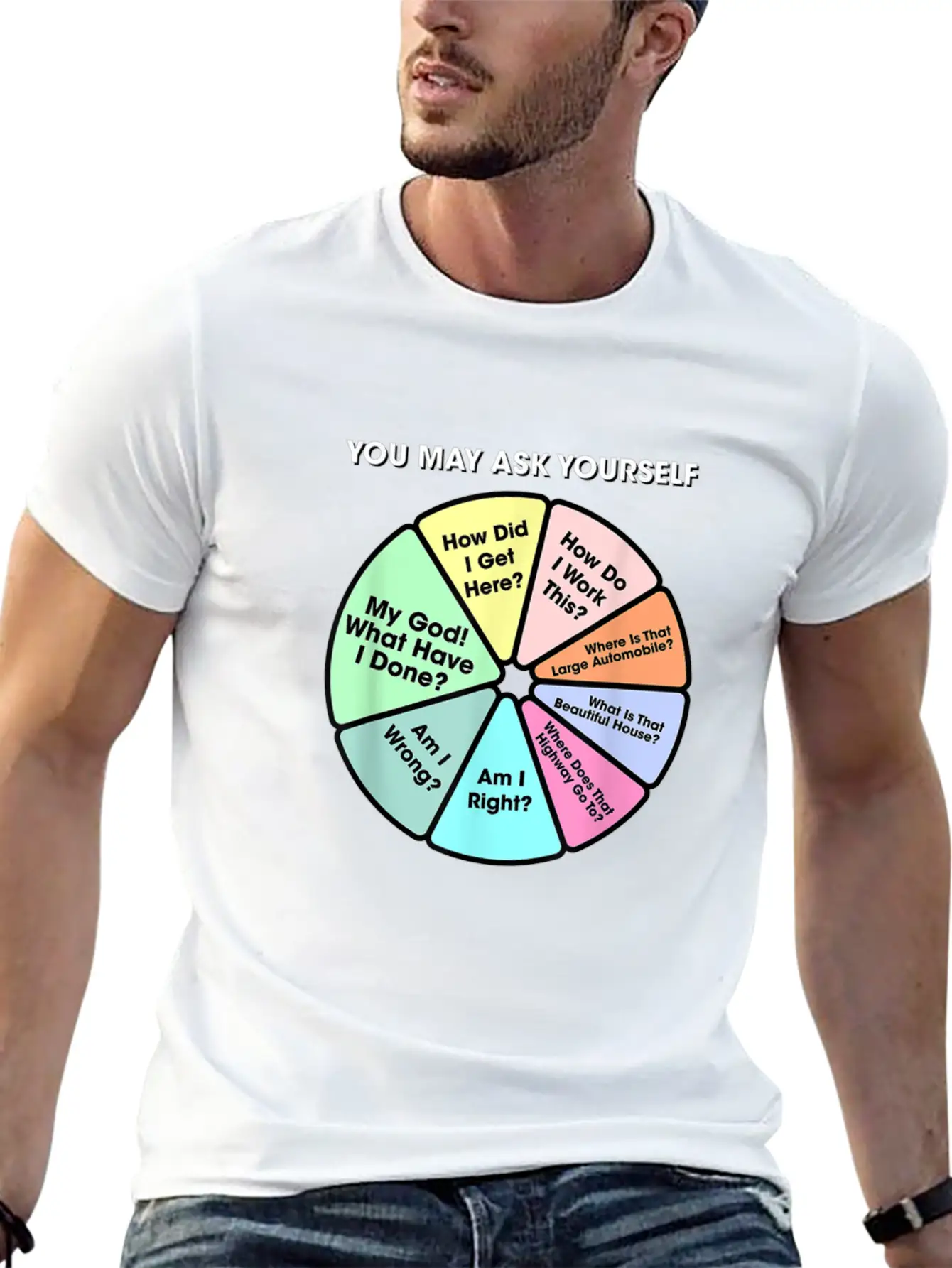 You May Ask Yourself 80s Music Retro Lyrics 11135 Unisex Short Sleeve Soft Cotton T-Shirt – Casual Everyday Wear
