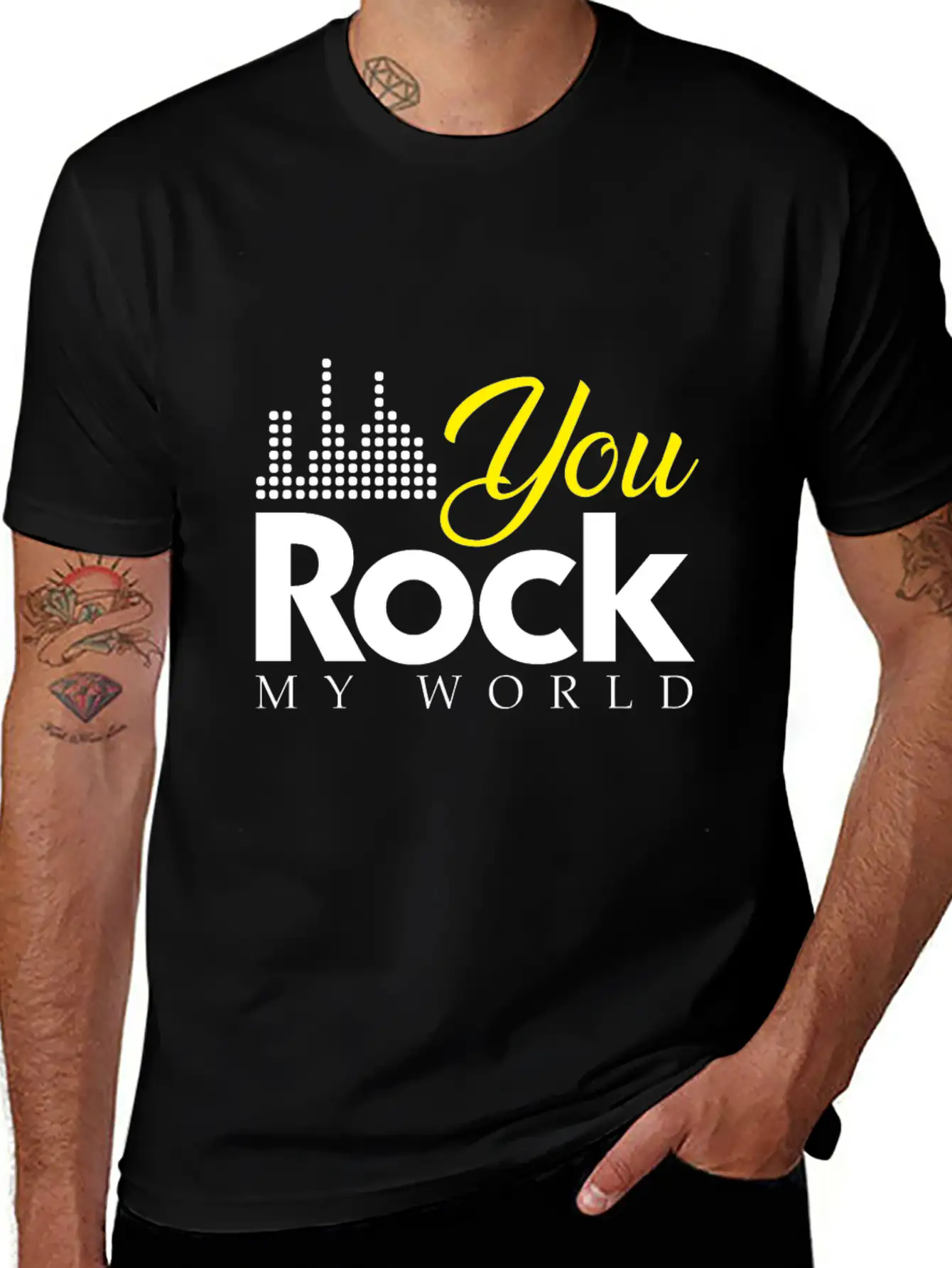 You Rock My World Present Christmas Gift Unisex Short Sleeve Soft Cotton T-Shirt – Casual Everyday Wear